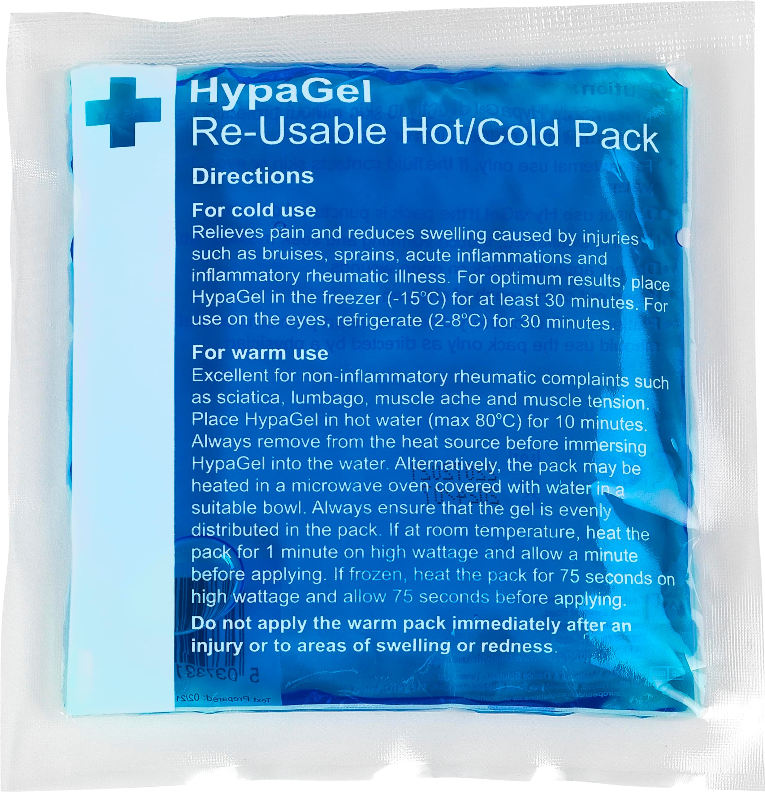 Safety First Aid Group HypaGel Reusable Compact Hot/Cold Gel Therapy Pack, for Sports First Aid, Muscles and Pain Relief, Single 13cm x 14cm - microwave and freezer-safe