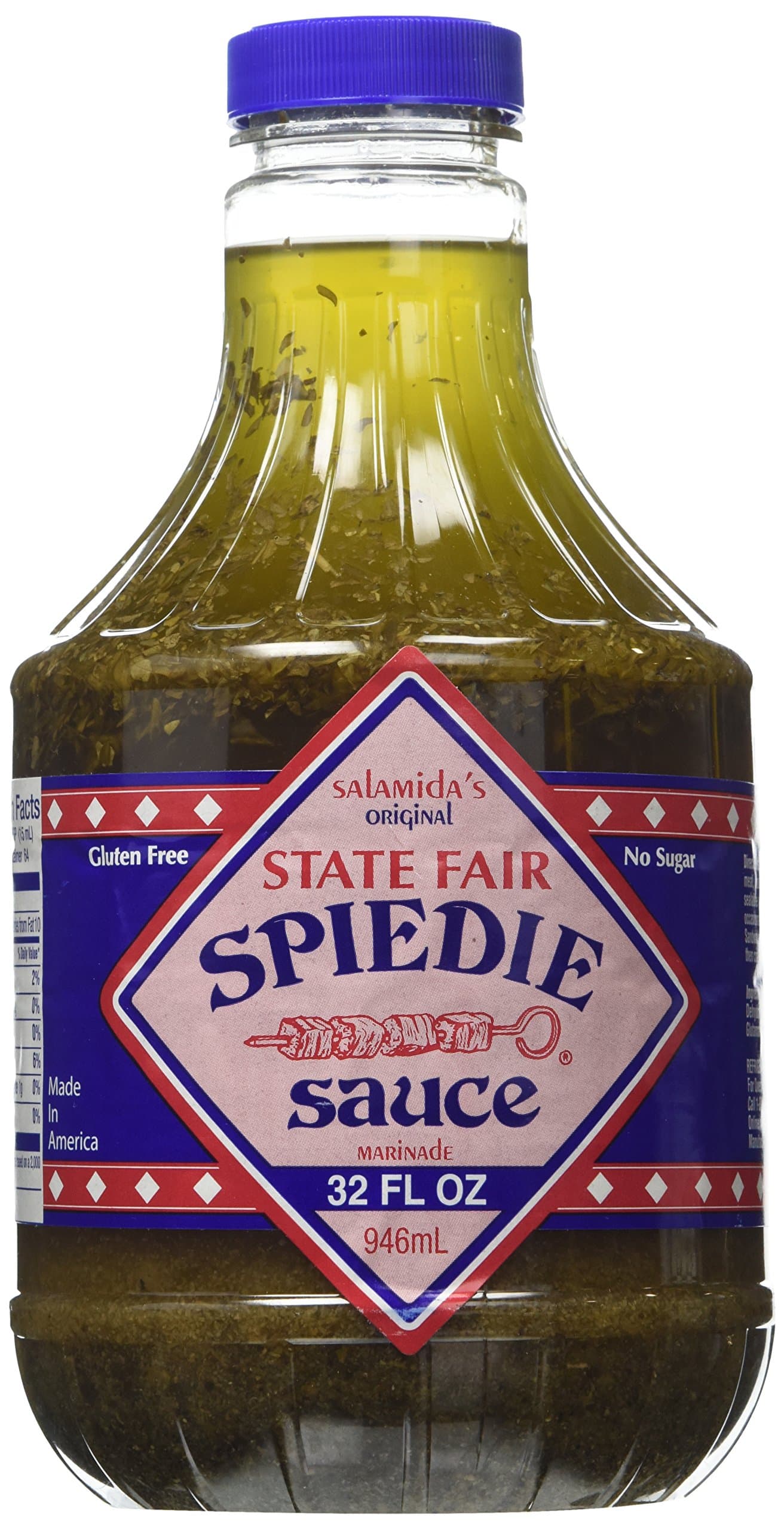 Salamida New York State Fair Spiedie Original Sauce, 32 oz – Authentic New York Flavor Marinade for Meats, Poultry, Fish, Vegetables & More, Gluten-Free