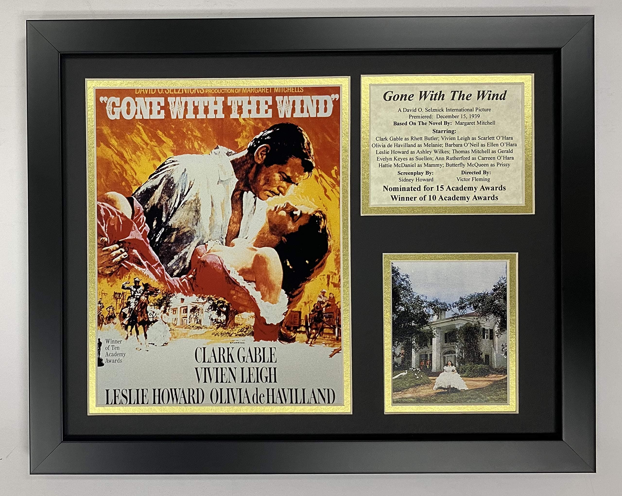 Legends Never DieGone with the Wind Movie Art Framed Photo Collage, 11 by 14-Inch