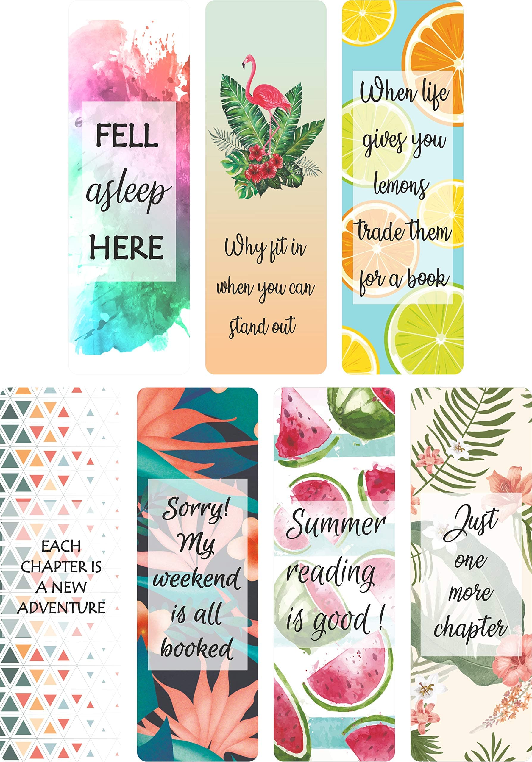 Sangra Printed Bookmarks of Synthetic Paper | Book Lovers Gift | Gift for Readers| Pack of 21