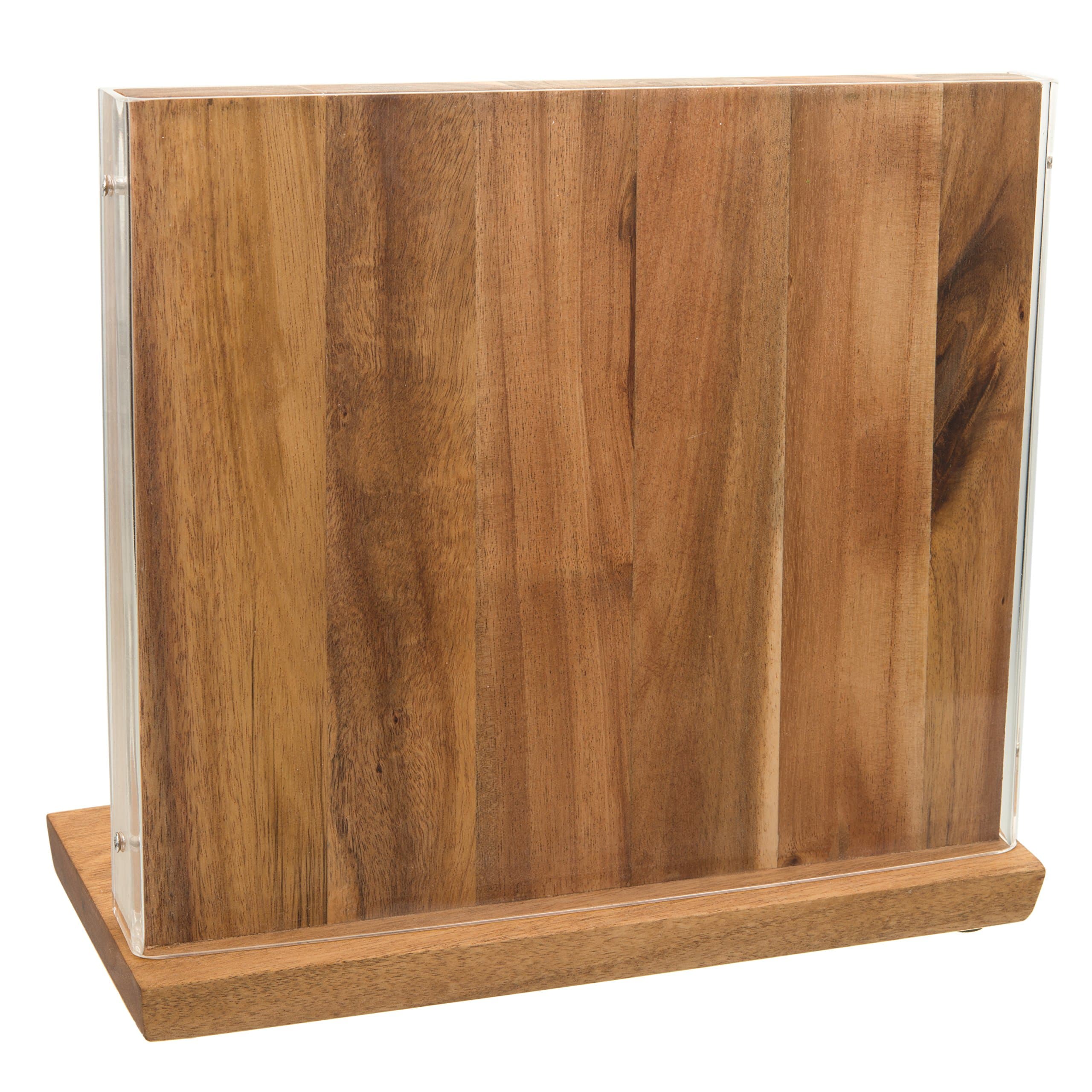 Acacia Wood Magnetic Knife Block Holder, Universal Stand Without Knives