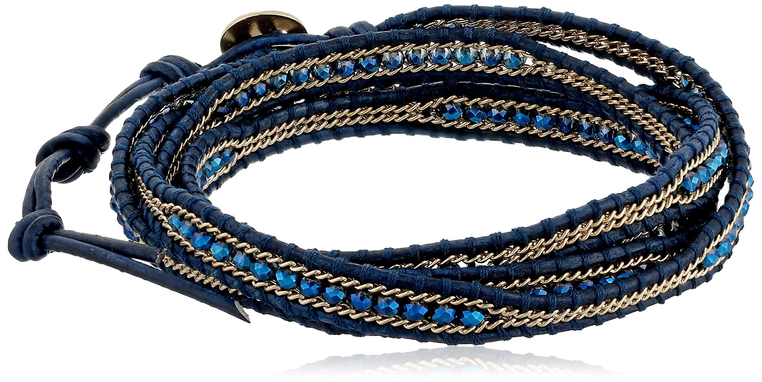 Chan Luu Allure Gold-Plated Chinese Crystal Five-Wrap Bracelet