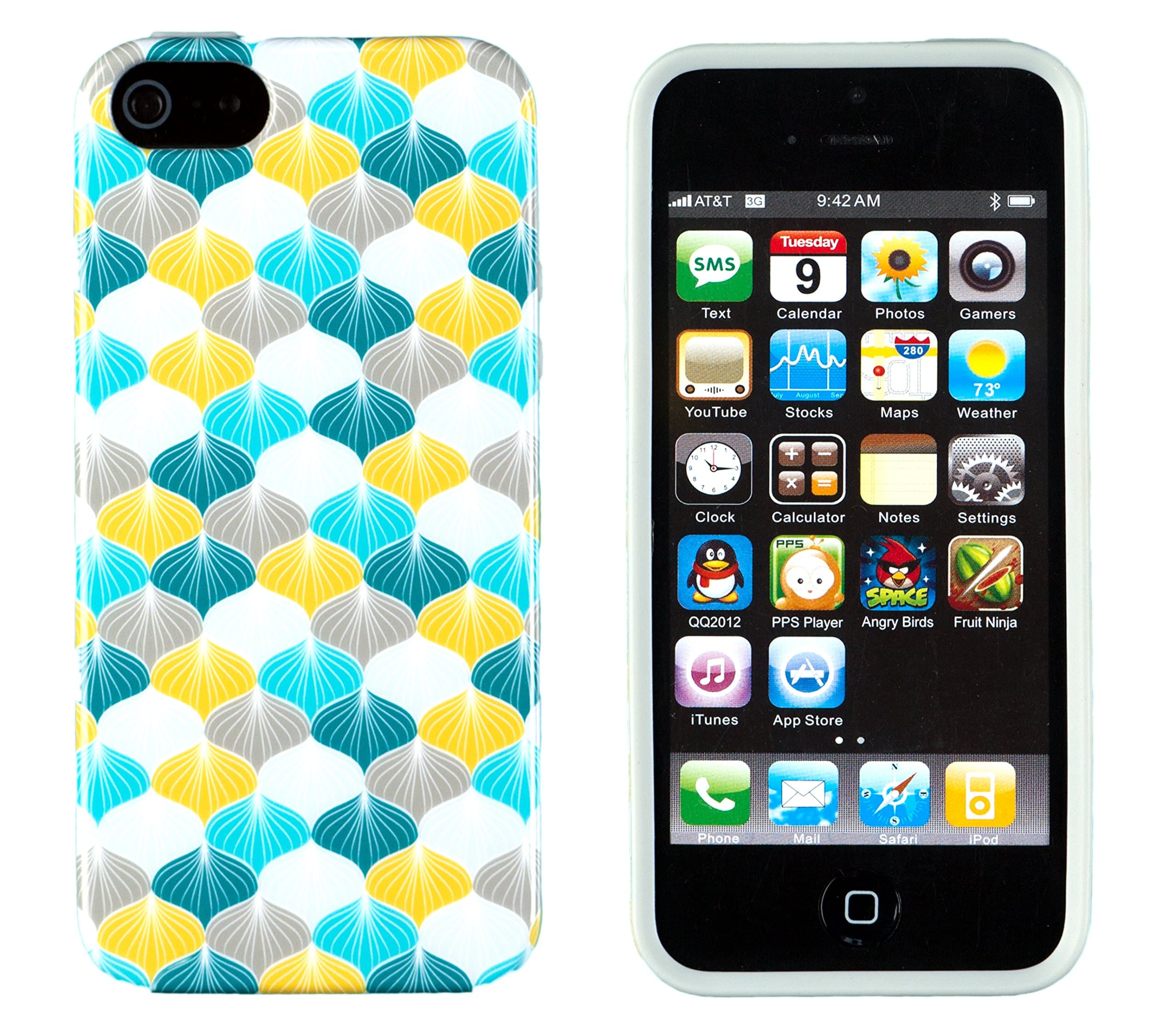 iPhone 5 / 5S Case, DandyCase Perfect Pattern *No Chip/No Peel* Flexible Slim Case Cover for Apple iPhone 5 / 5S [Vintage Colorful Scales]