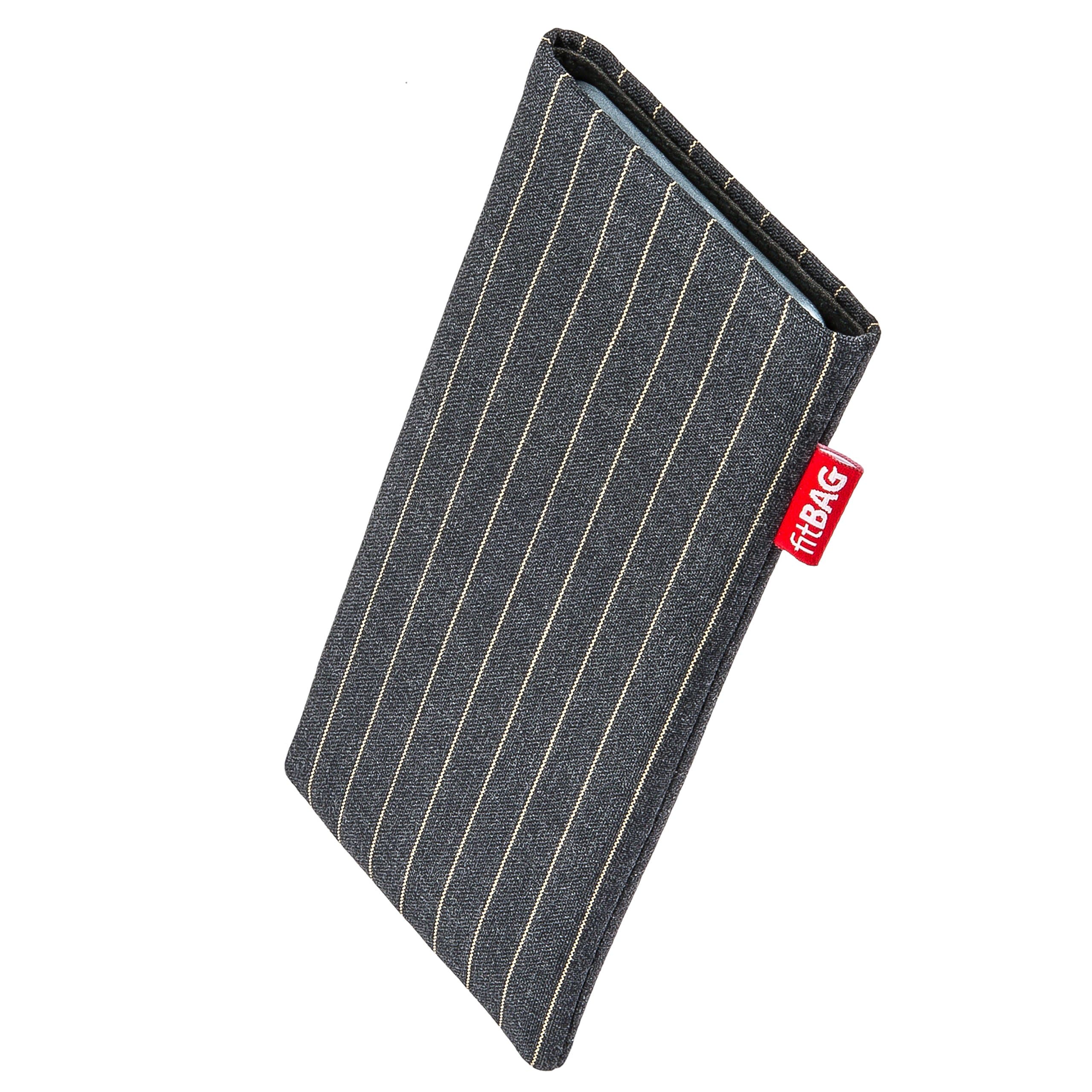 fitBAG Twist Gray Custom Tailored Sleeve for Wiko Lenny. Fine Suit Fabric Pouch with Integrated Microfibre Lining for Display Cleaning