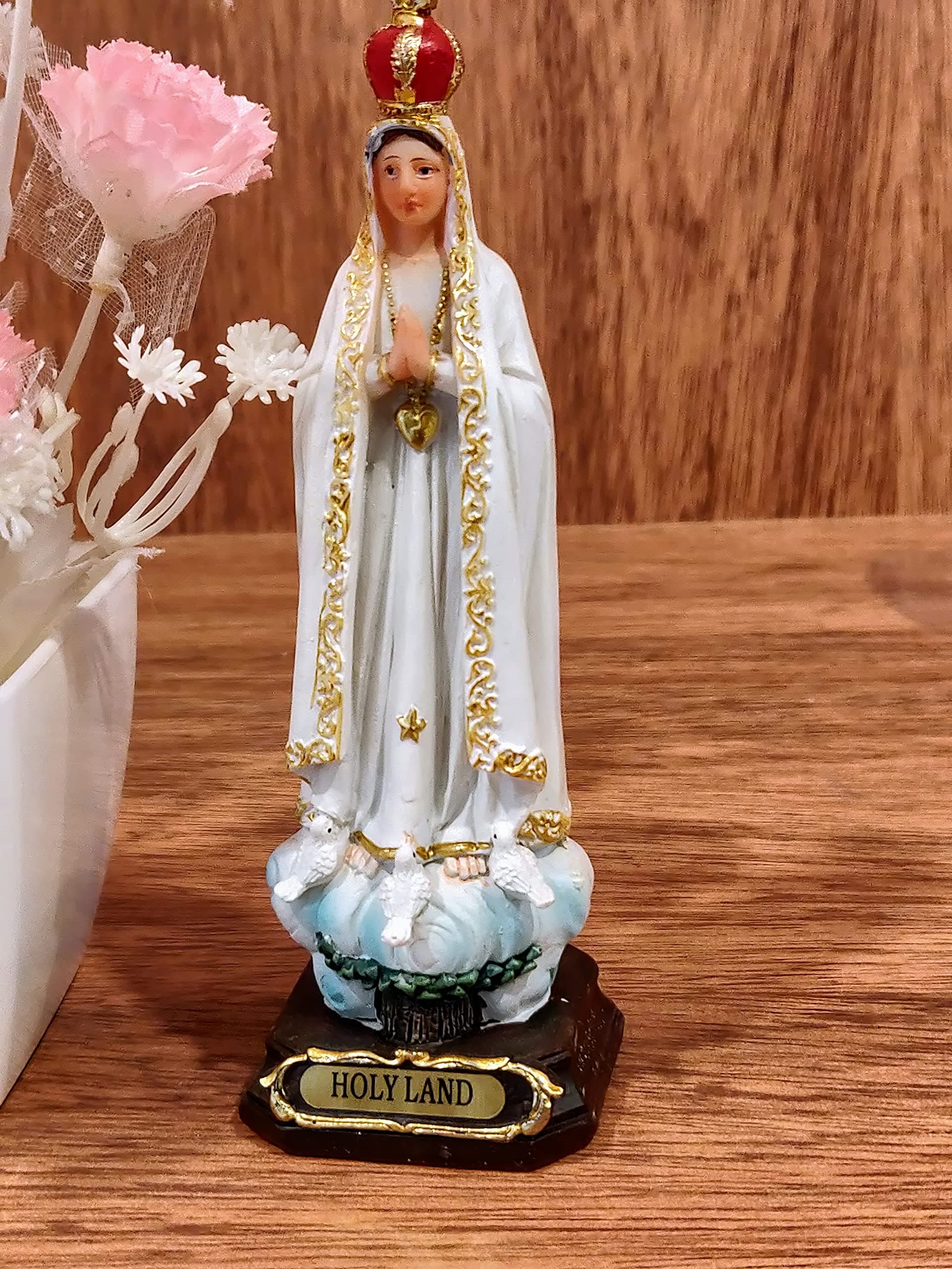 Breeze Handicrafts Imported Resin Statue of Dream Joseph Statue Saint Antony of Padua Idol of Our Lady of Fatima Small Size showpieces (Our Lady of Fathima 2)