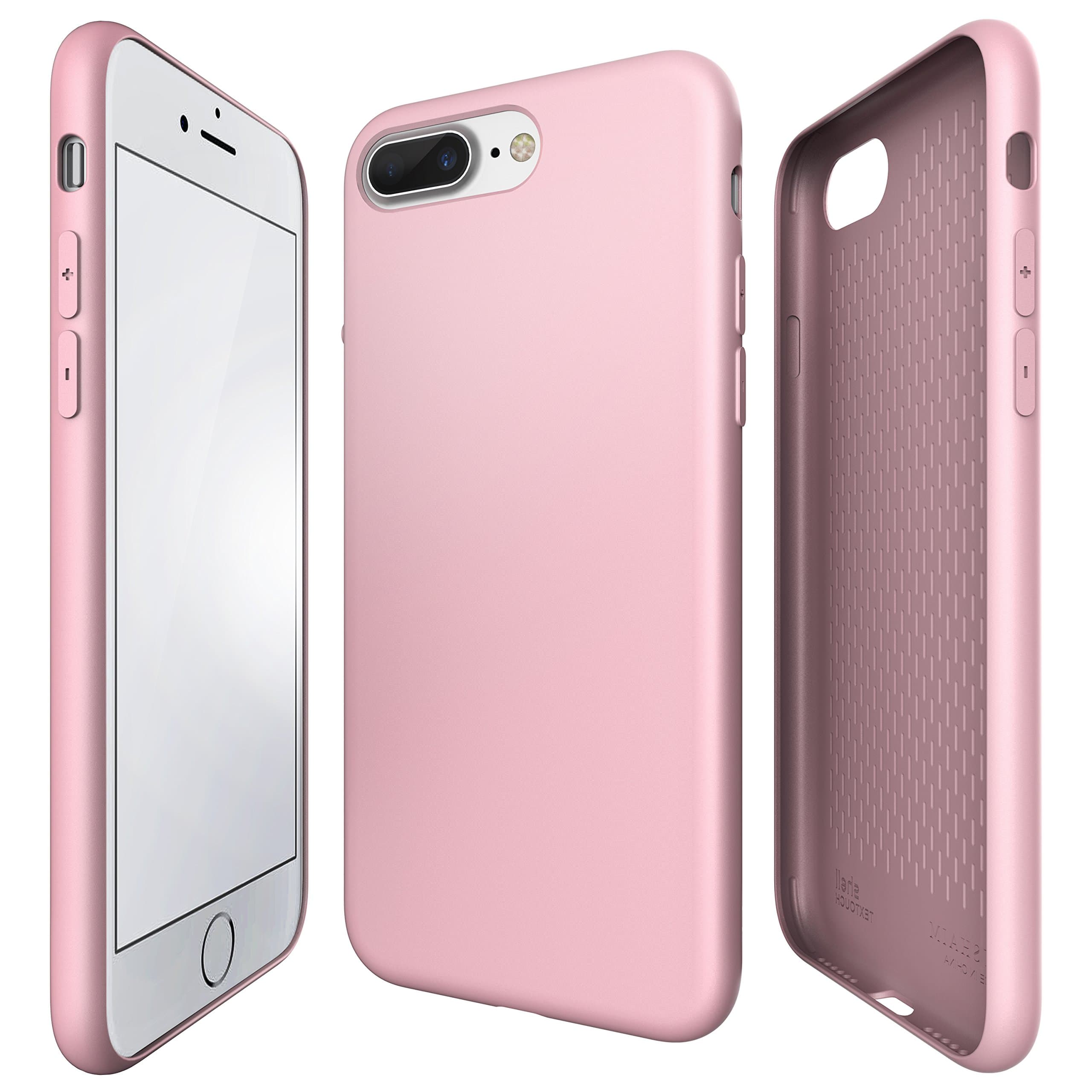 iPhone 7 Plus 5.5" Case, ETSHAIM TPU Case with Matte Finish, Anti-Shock Patterns, TEXTOUCH/Shell for iPhone 7 Plus/Pink