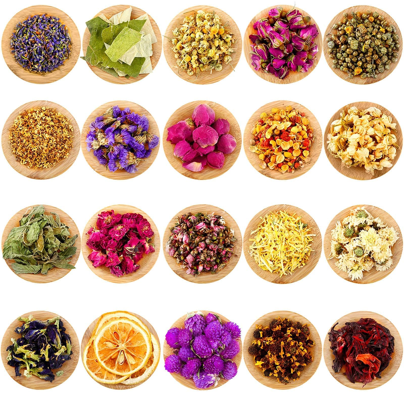 16 Packs Dried Flower Herbs Flowers For Soap Making, Rosebuds, Lavender, Chrysanthemum And More Candle, Resin Jewelry, Bath, Nail Lip Gloss Making