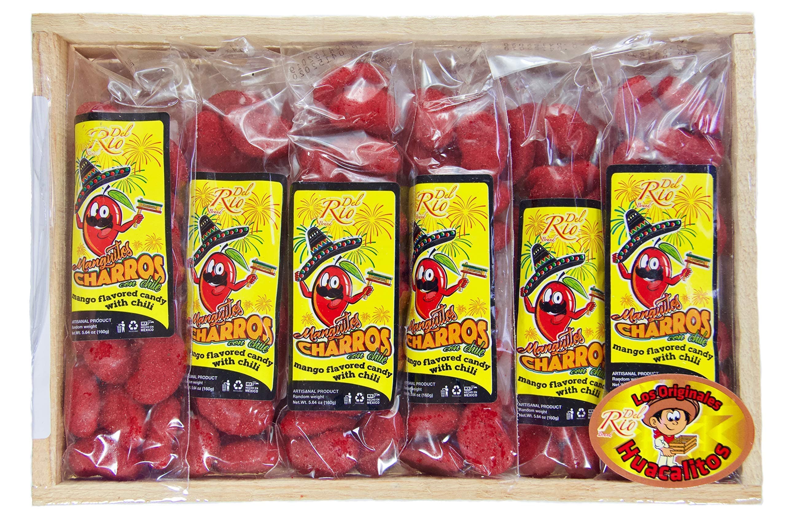 Manguitos Charros con Chile: Mango Flavored Candy with Chili (24 bags)