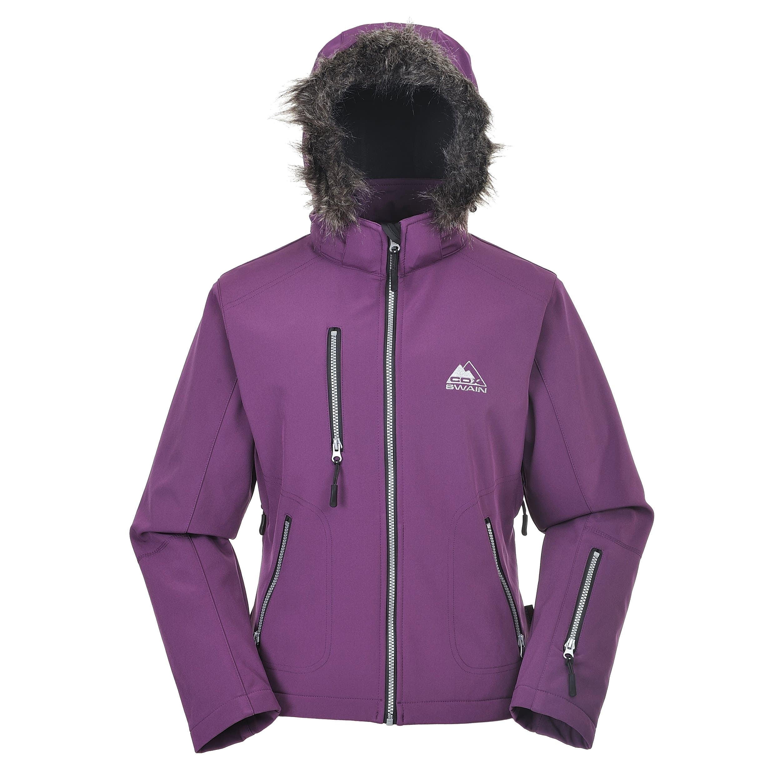 Cox Swain women 3-layer outdoor softshell jacket MAROON - 15.000mm waterproof, 10.000mm breathable