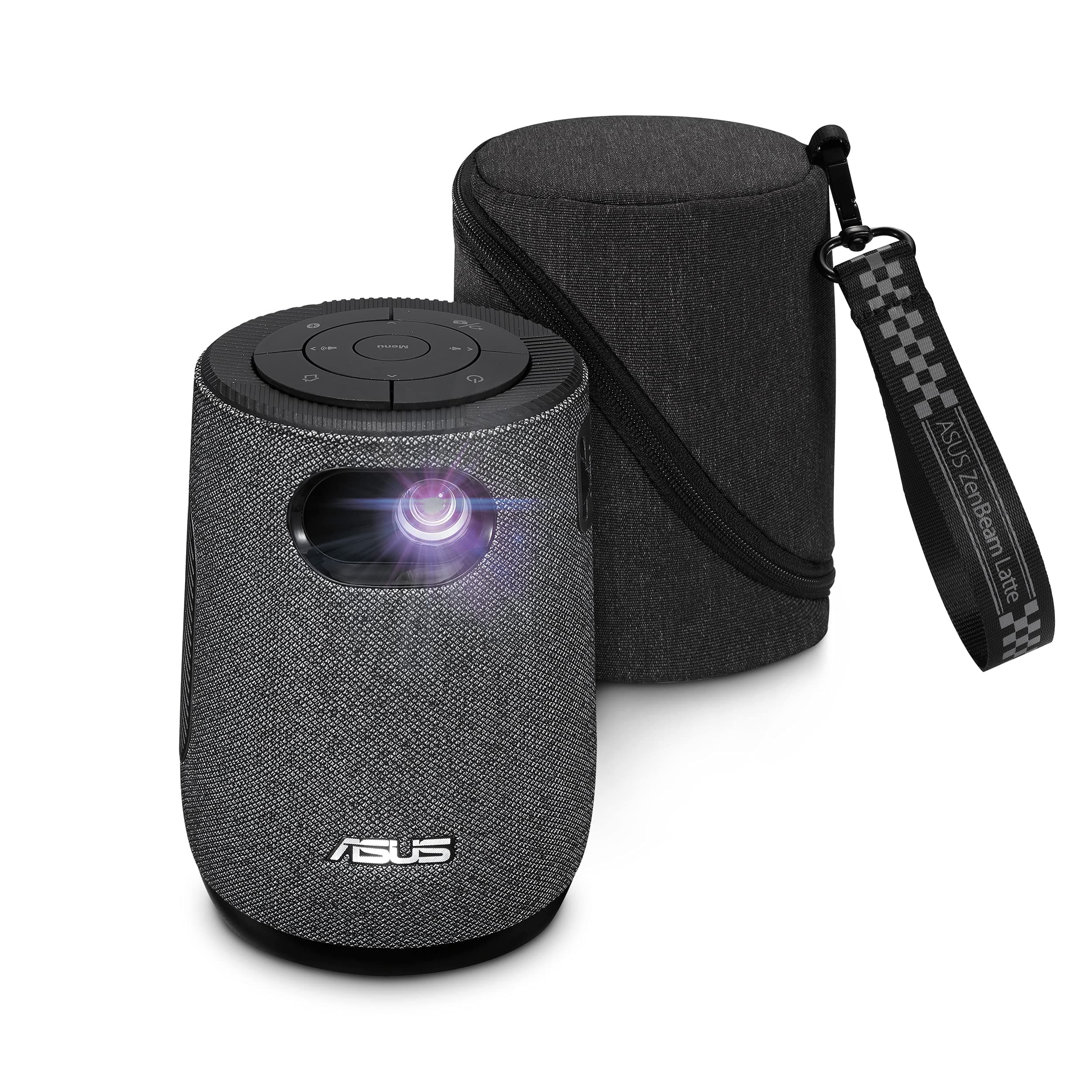 ASUS ZenBeam Latte L1 Portable Wi-Fi Projector- 300 Lumens Projector, Built-in Harman Kardon Bluetooth Speaker, 3 Hours Video Playback, Wireless WiFi Projector, HDMI, USB, Remote Control, AptoideTV