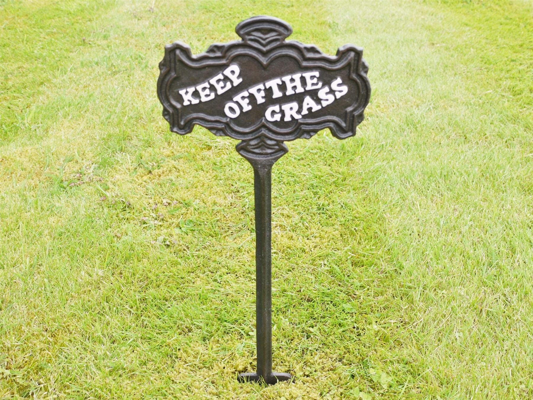 Black Country Metal Works Cast Iron Keep off the Grass Lawn Sign Spike