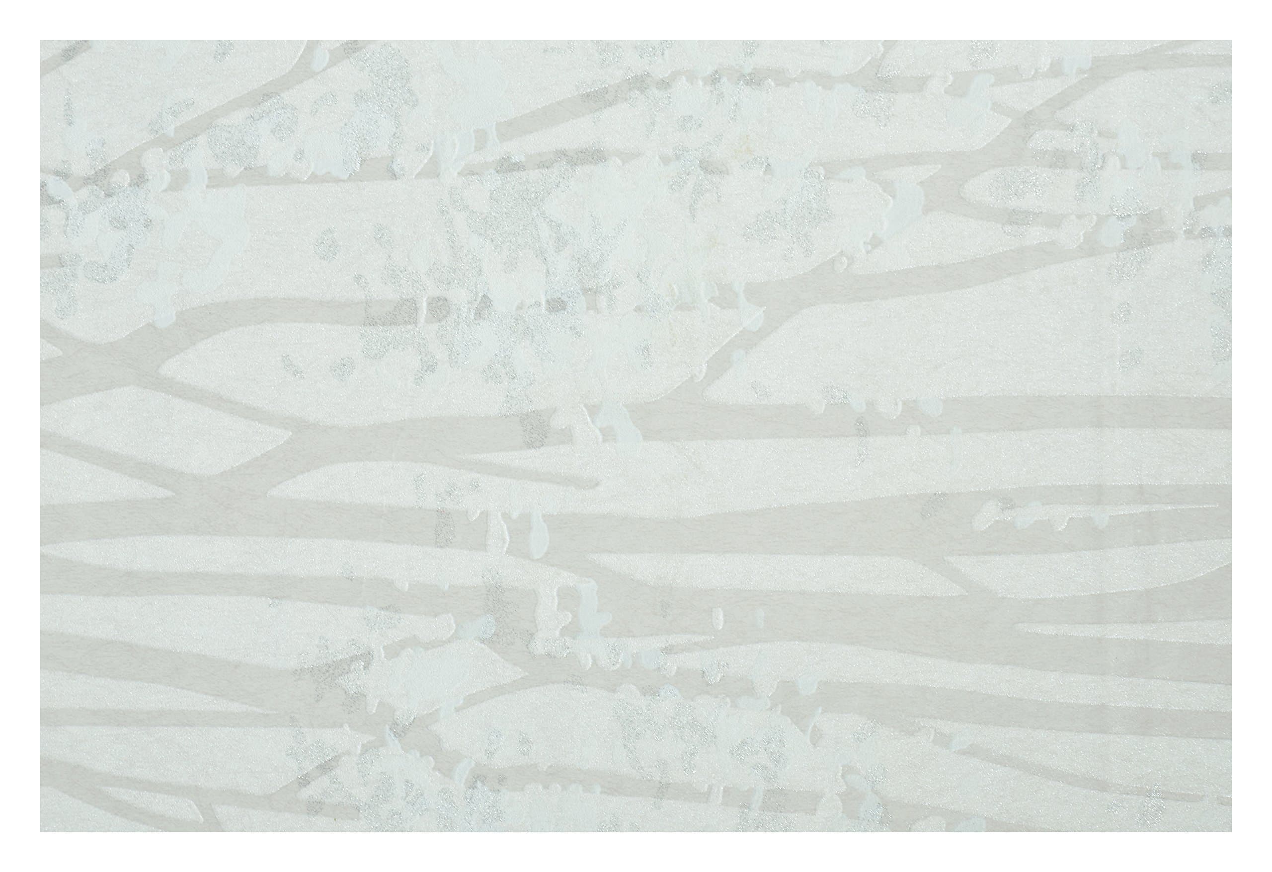 Mishika Paper Floor and Furnish Wallpaper (White and Grey, Ew26)