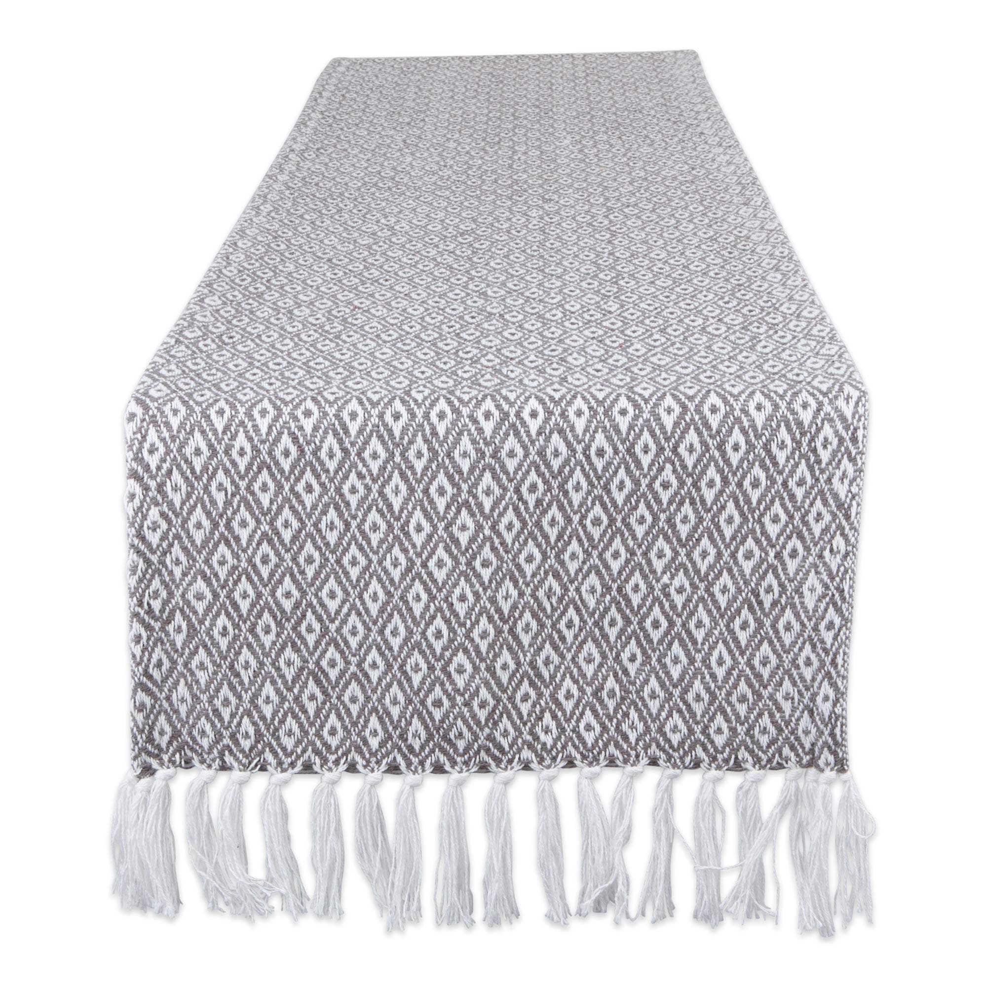 DIIFarmhouse Mini Diamond Braided Table Runner, 15x72, Gray