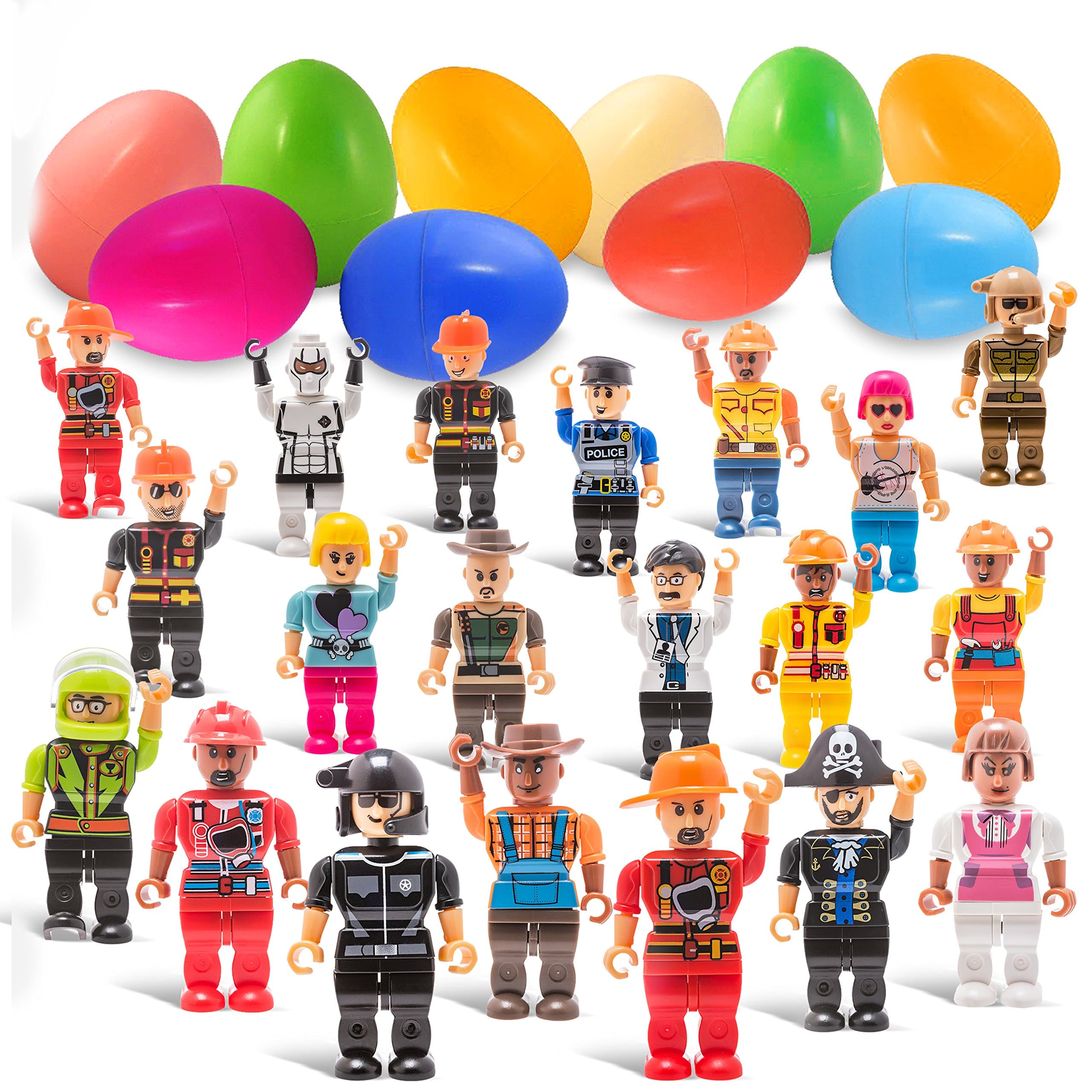 DWS Easter Eggs with Toys - Boy and Girl Mini Figurine Toys - Easter Egg Surprise Filled Toys - Mini Figures - Toy Filled Easter Eggs for Egg Hunt