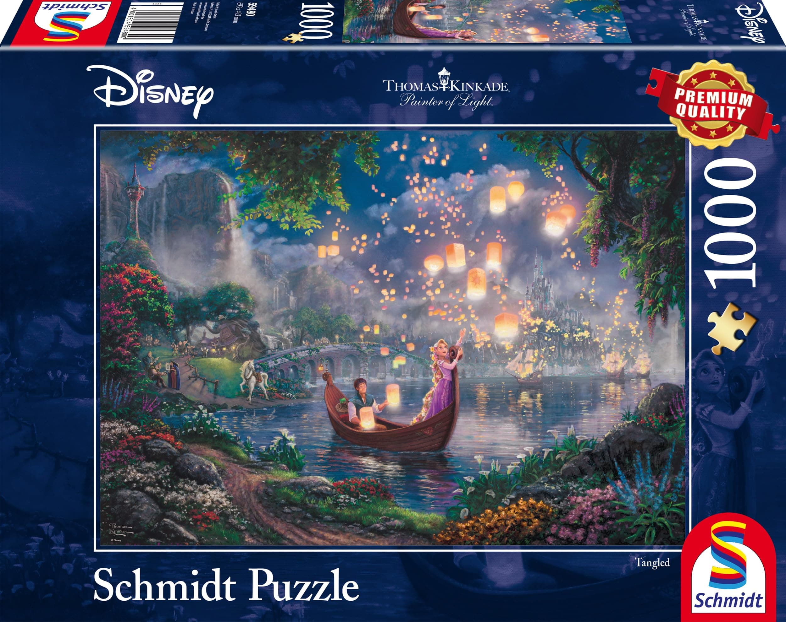 Schmidt Spiele 59480 Thomas Kinkade, Disney, Rapunzel, 1000 Teile Puzzle, single