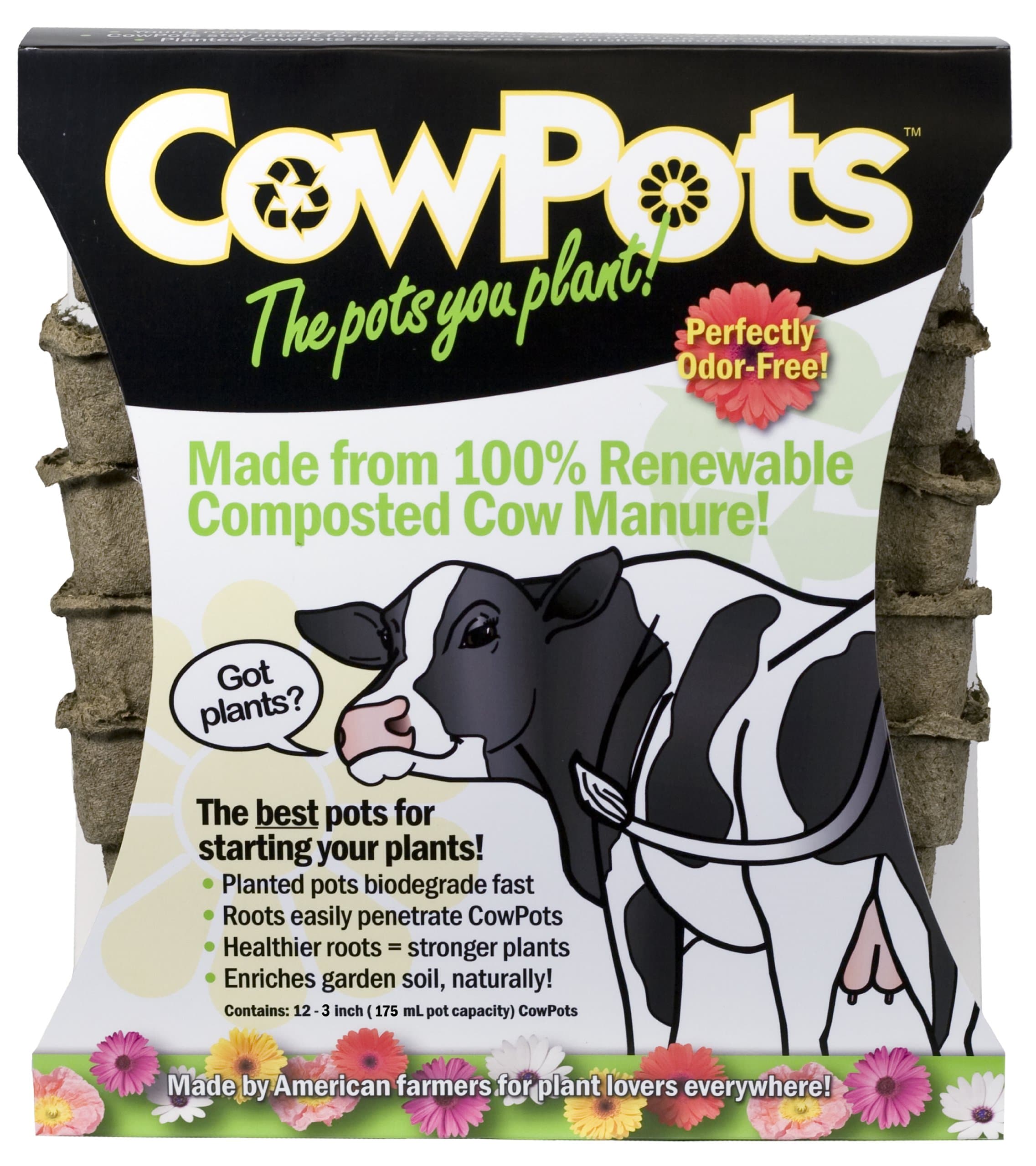 CP3-12 3-Inch CowPots, 12-Pack