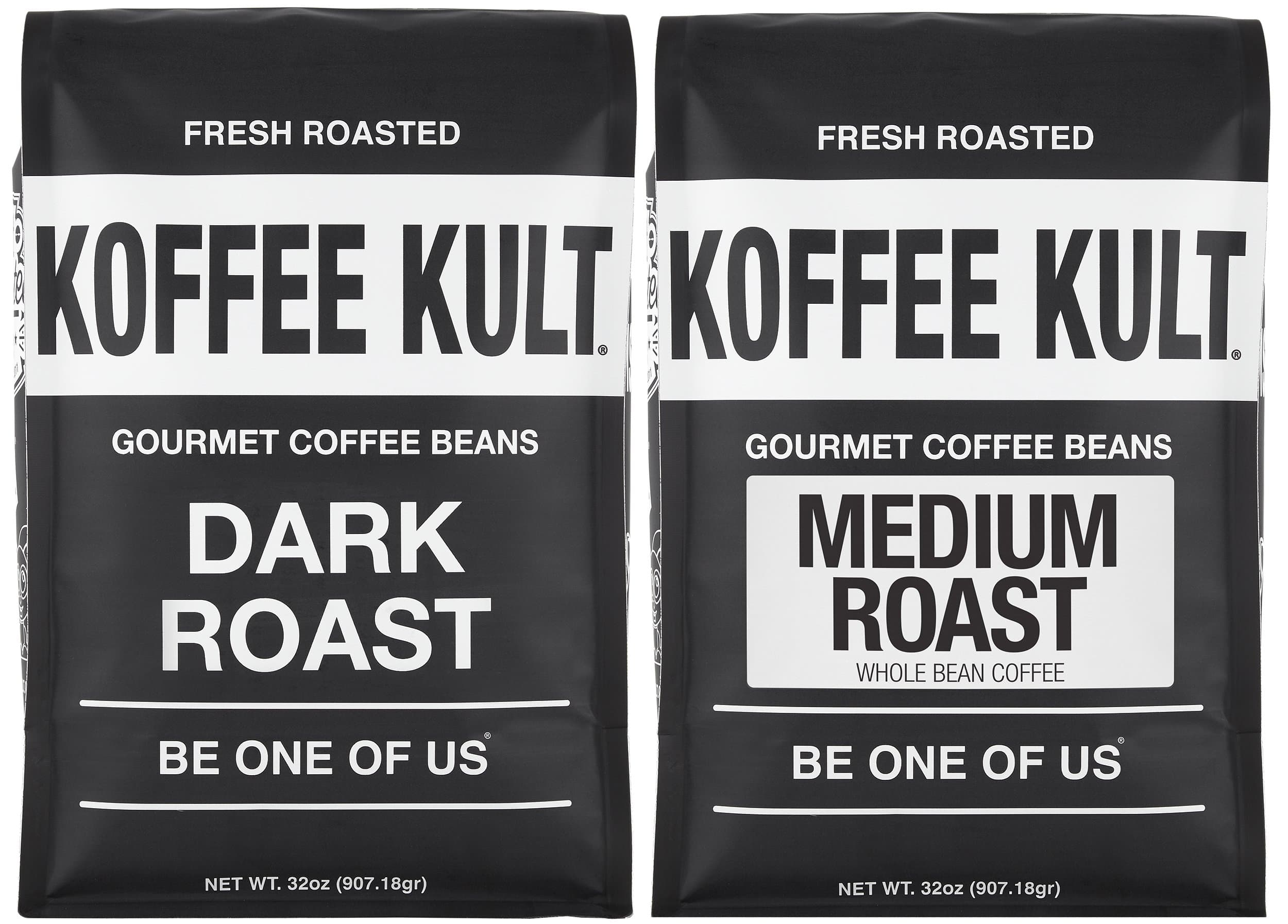 Dark Roast 32oz and Medium Roast 32oz Whole Bean Coffee bundle
