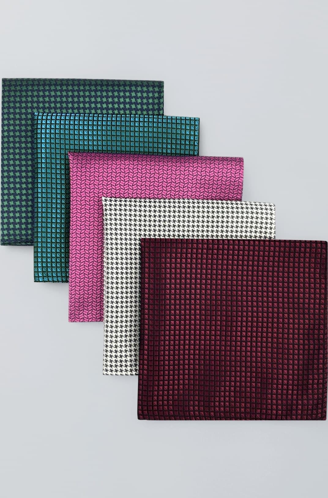 SHLAX&WING 5 Pieces Assorted Mens Silk Pocket Square Handkerchiefs Set