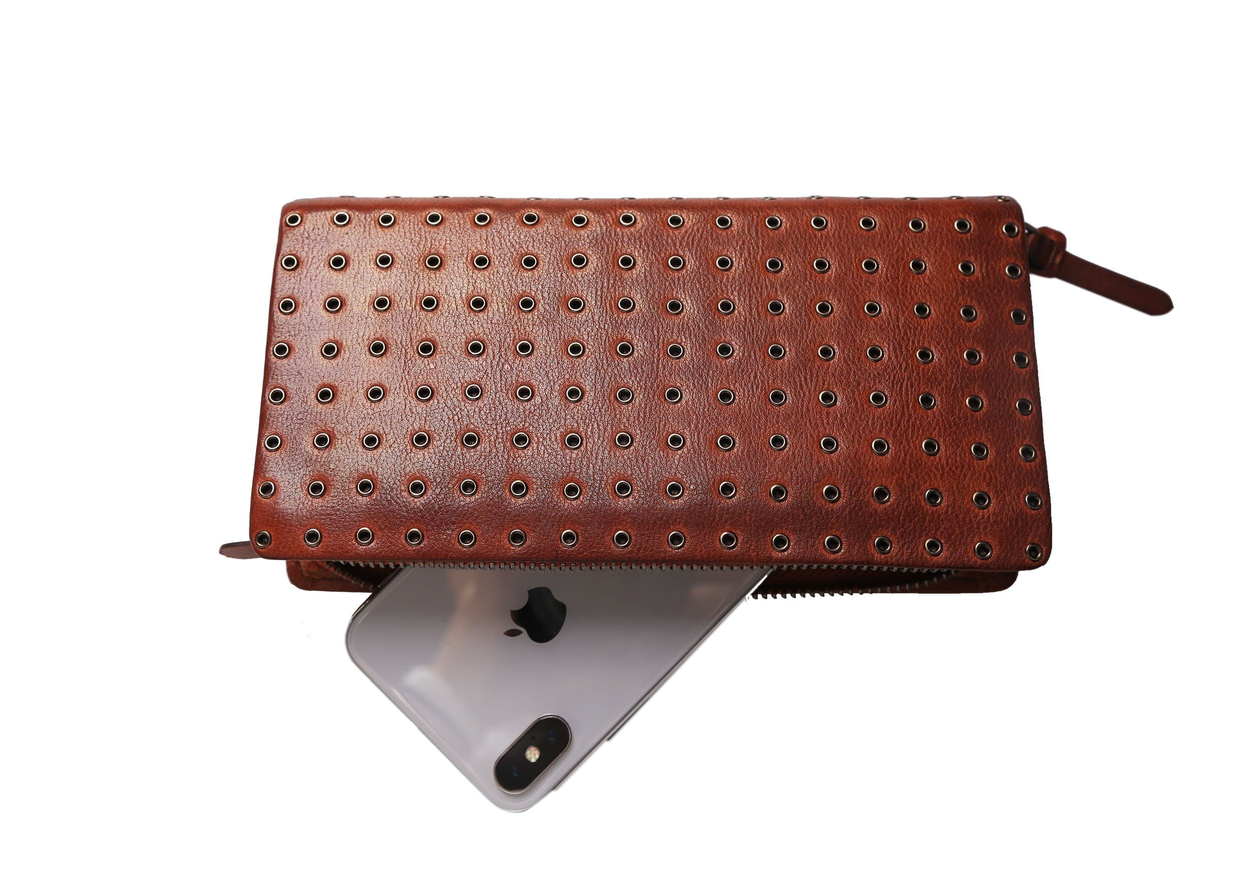 InsNatuSig Men's Genuine Long Leather Wallet Zipper