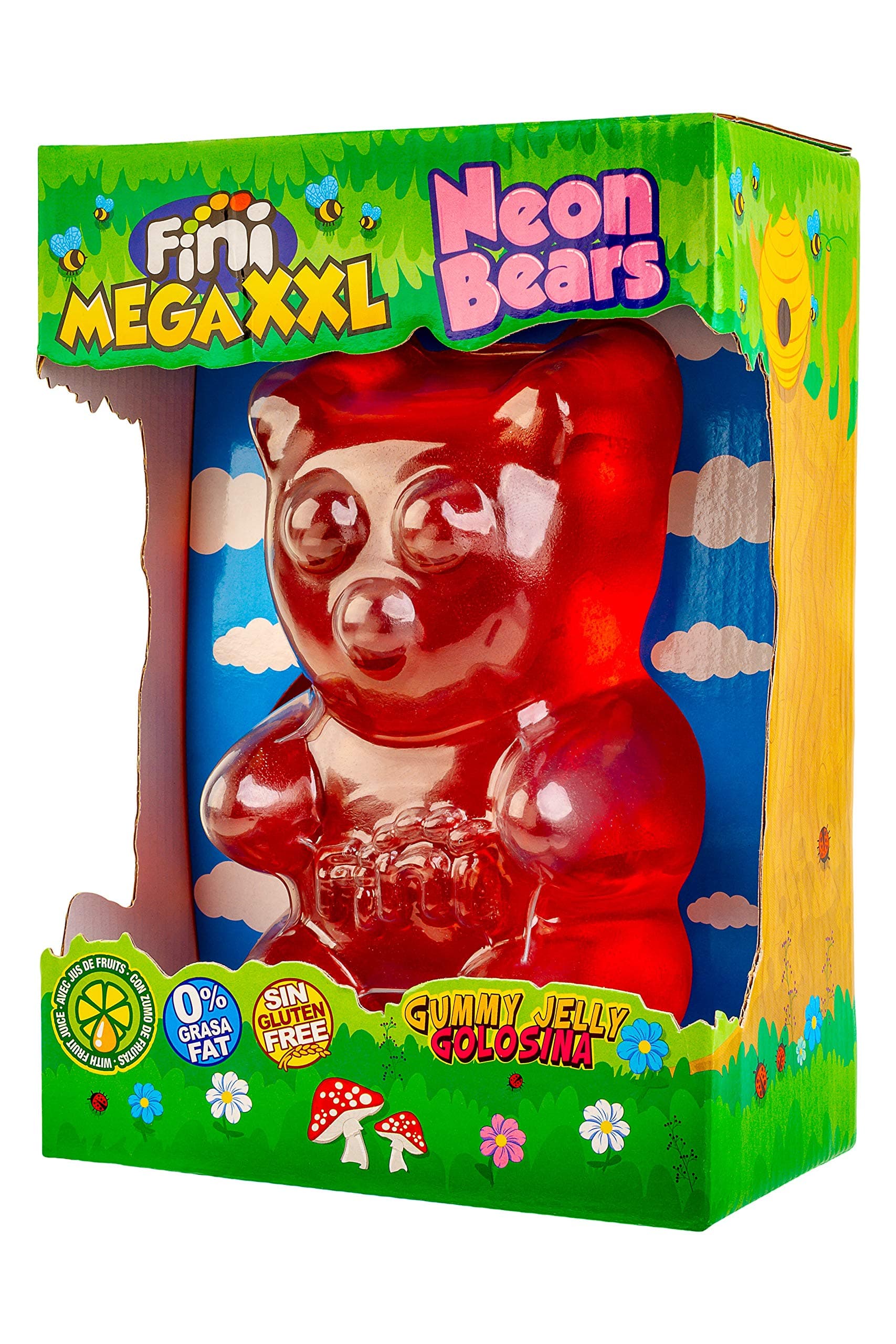 Yummzies Giant Gummy Bear Big Candy Premium Strawberry Flavored 2 lb