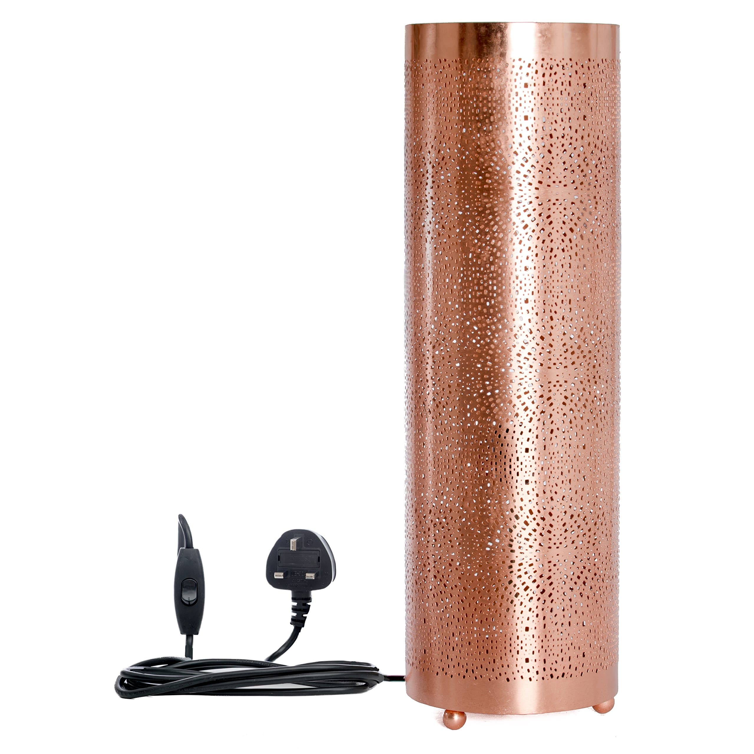 lamps and Light, Iron, New Moroccan Handmade Floor Lamp, Decorative Indoor Pipe, Unique Pendant Light, 15 x 15 x 40 cm, Copper [Energy Class A++]