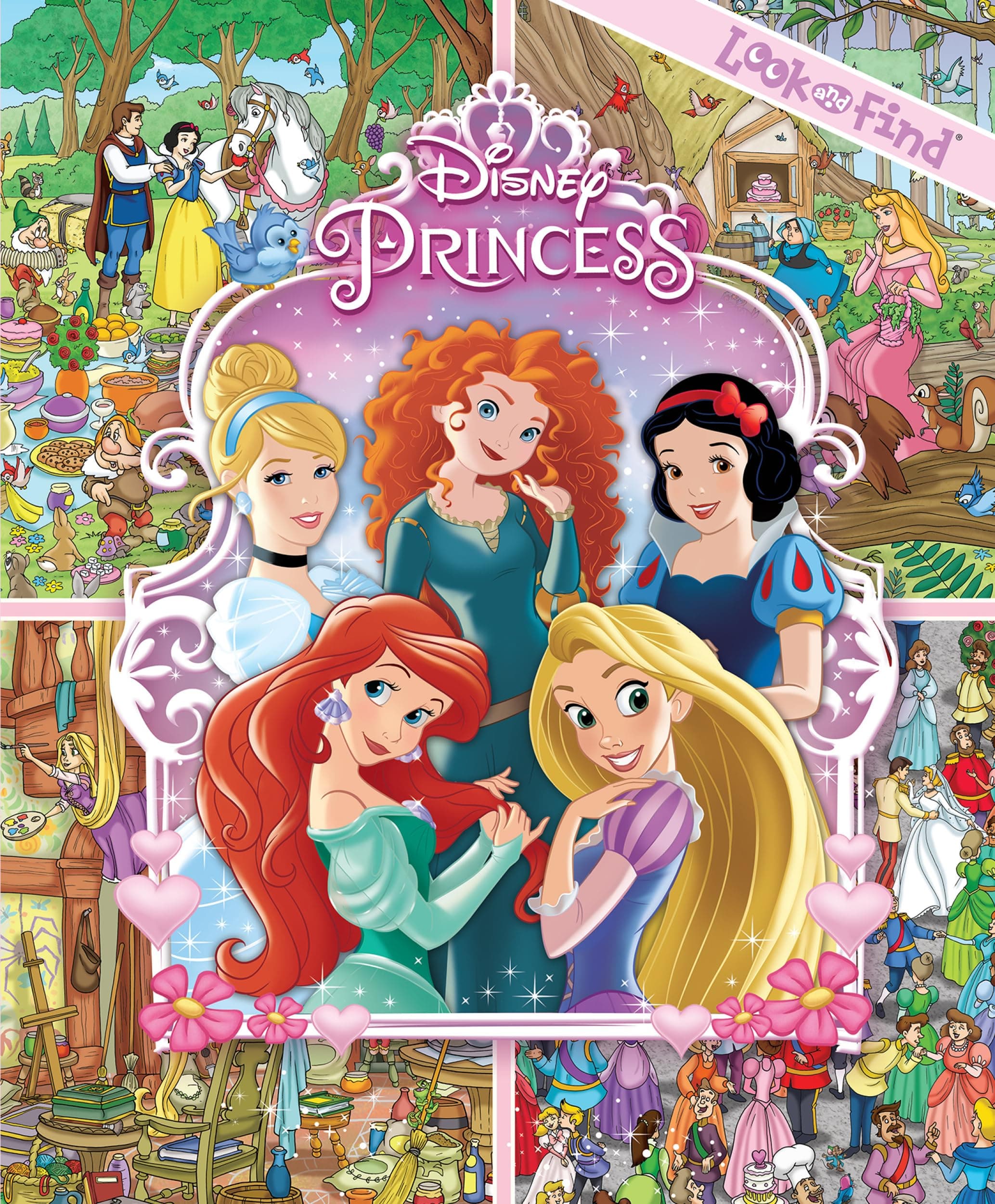 Disney Princess Cinderella, Tangled, Aladdin and More!- Look and Find Activity Book - PI Kids