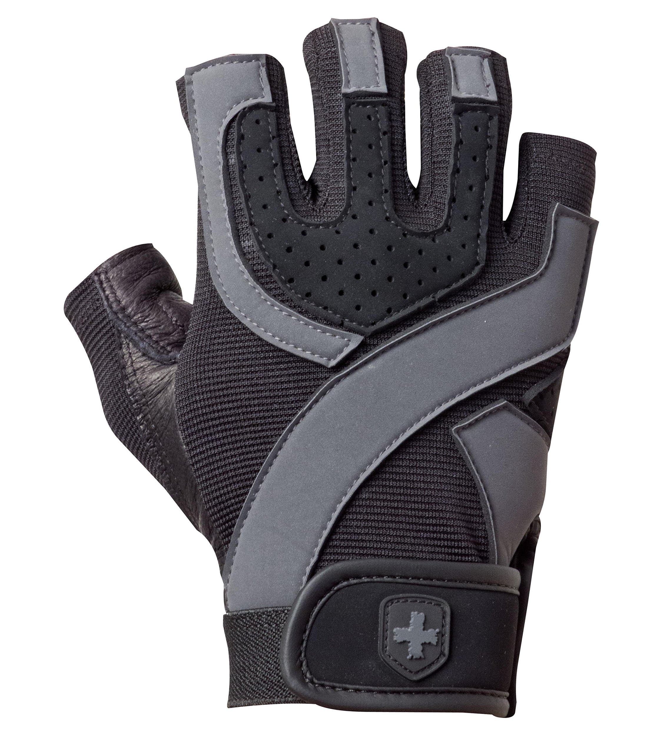Harbinger Training Grip Non-Wristwrap Weightlifting Gloves with TechGel-Padded Leather Palm (Old Style), Small