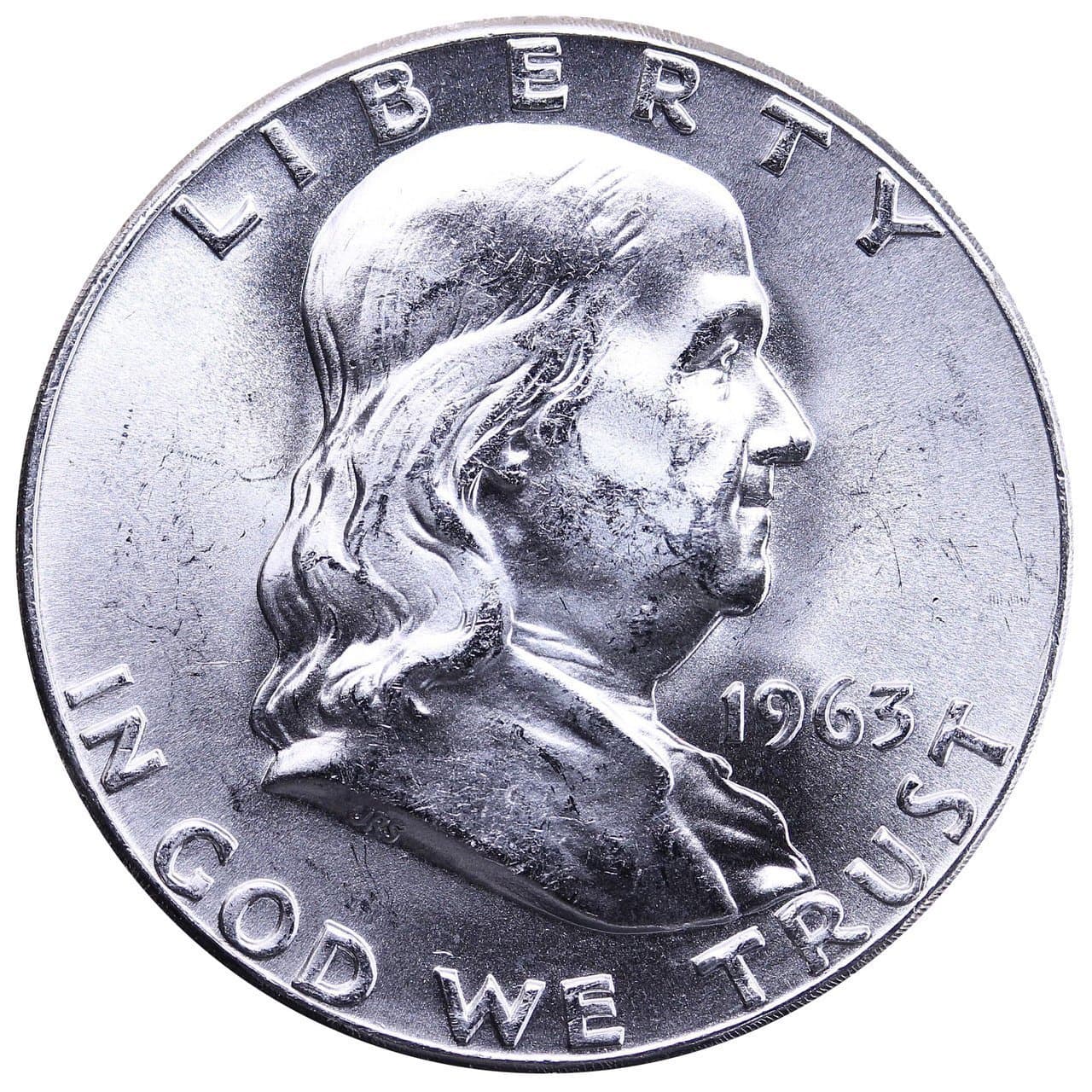 1963 No Mint Mark Beautiful Brilliant Uncirculated Franklin Half 90% Silver Coin 1/2 Seller BU