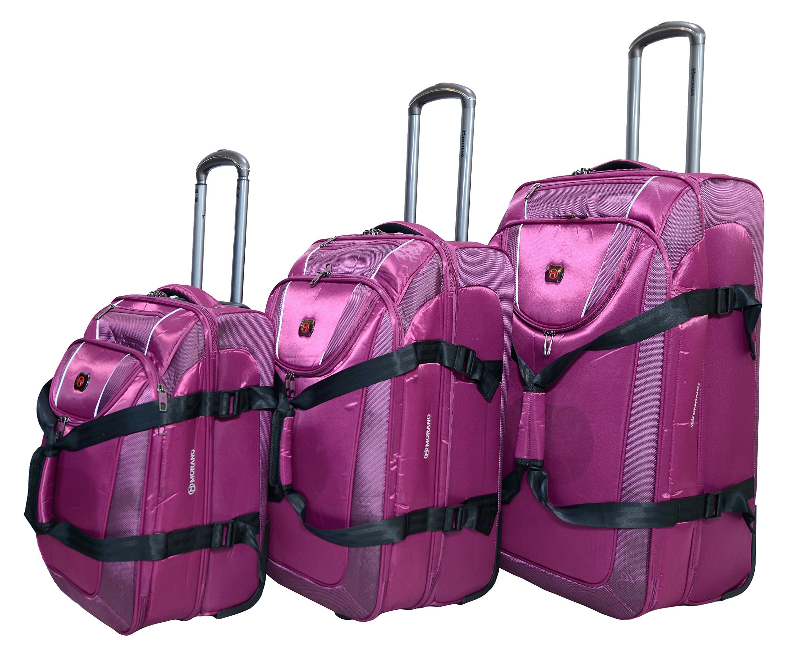 Morano Wheeled Duffel Bag 3 Pieces Set (28" 24" 20", Purple)