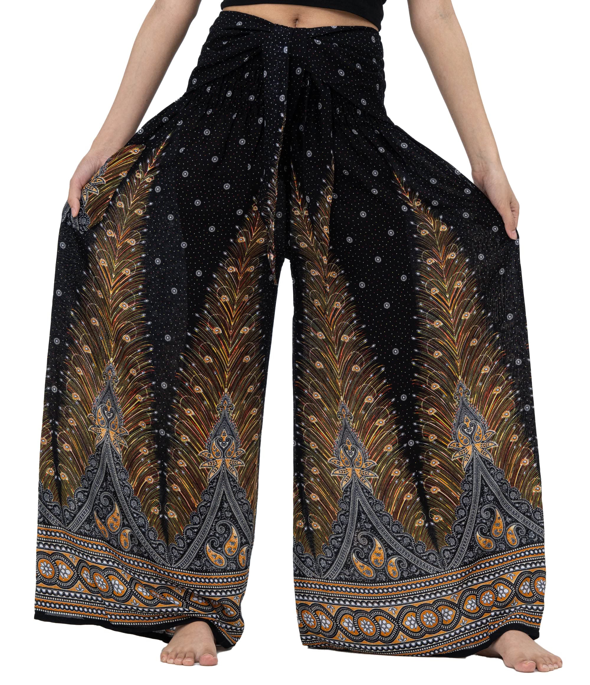 Women's Boho Palazzo Pants Yoga Wide Leg Pants
