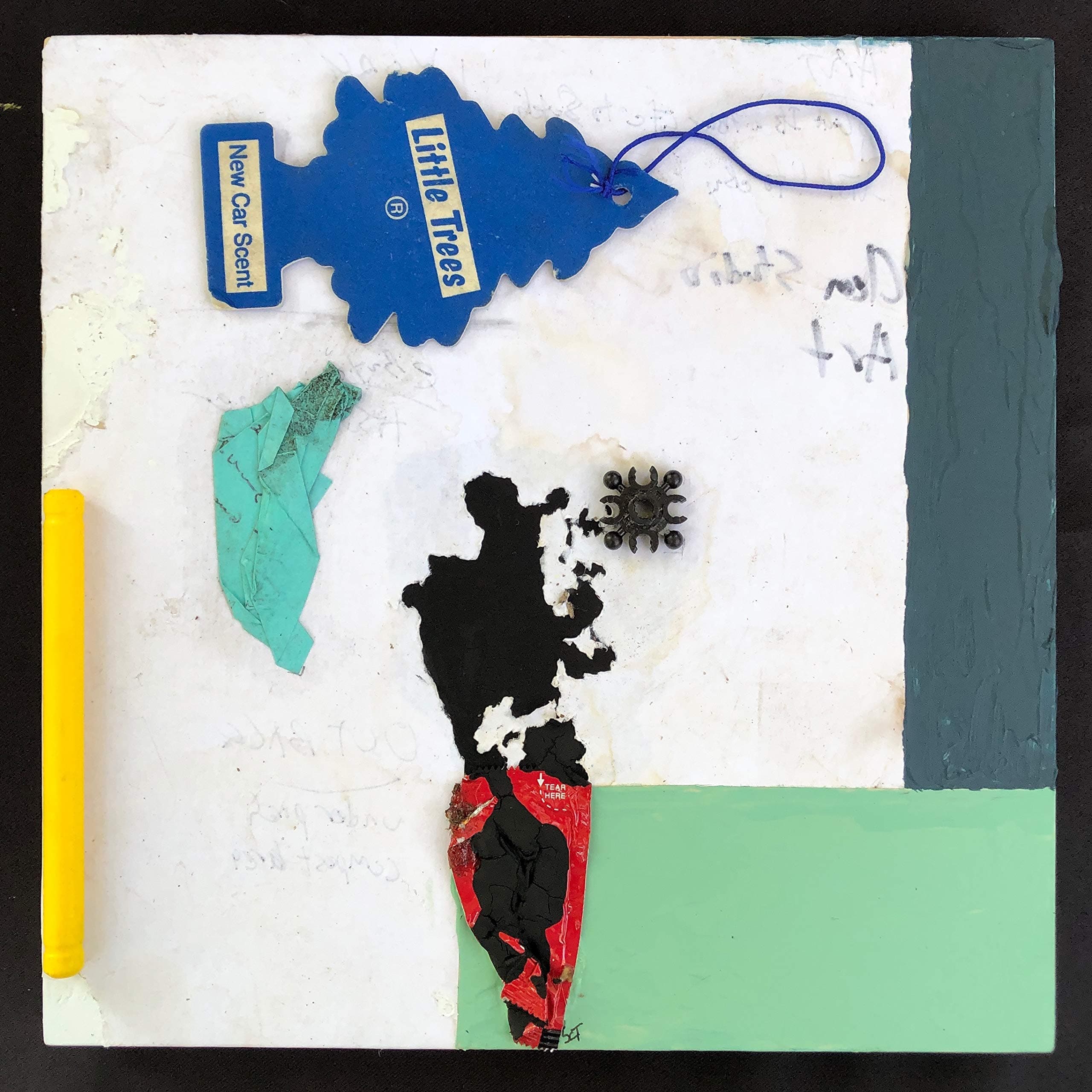 "Aspiration" - Blue Abstract Collage Farrow & Ball Painting - Steven Tannenbaum Original | The Art of Everything