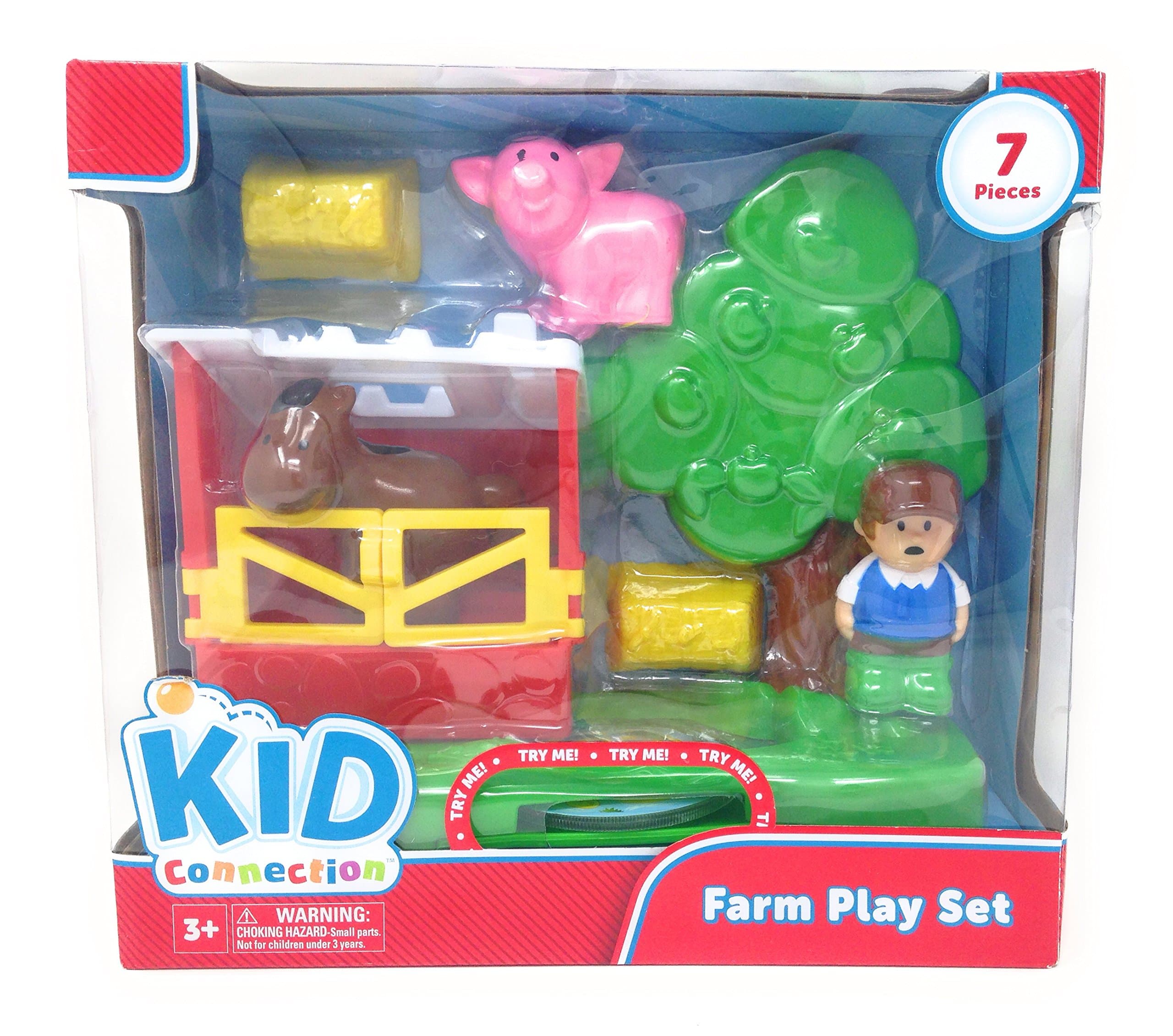 Kid Connection Farm Toy Play Set Includes Barn, Farmer, Horse, Pig and Duck Pond