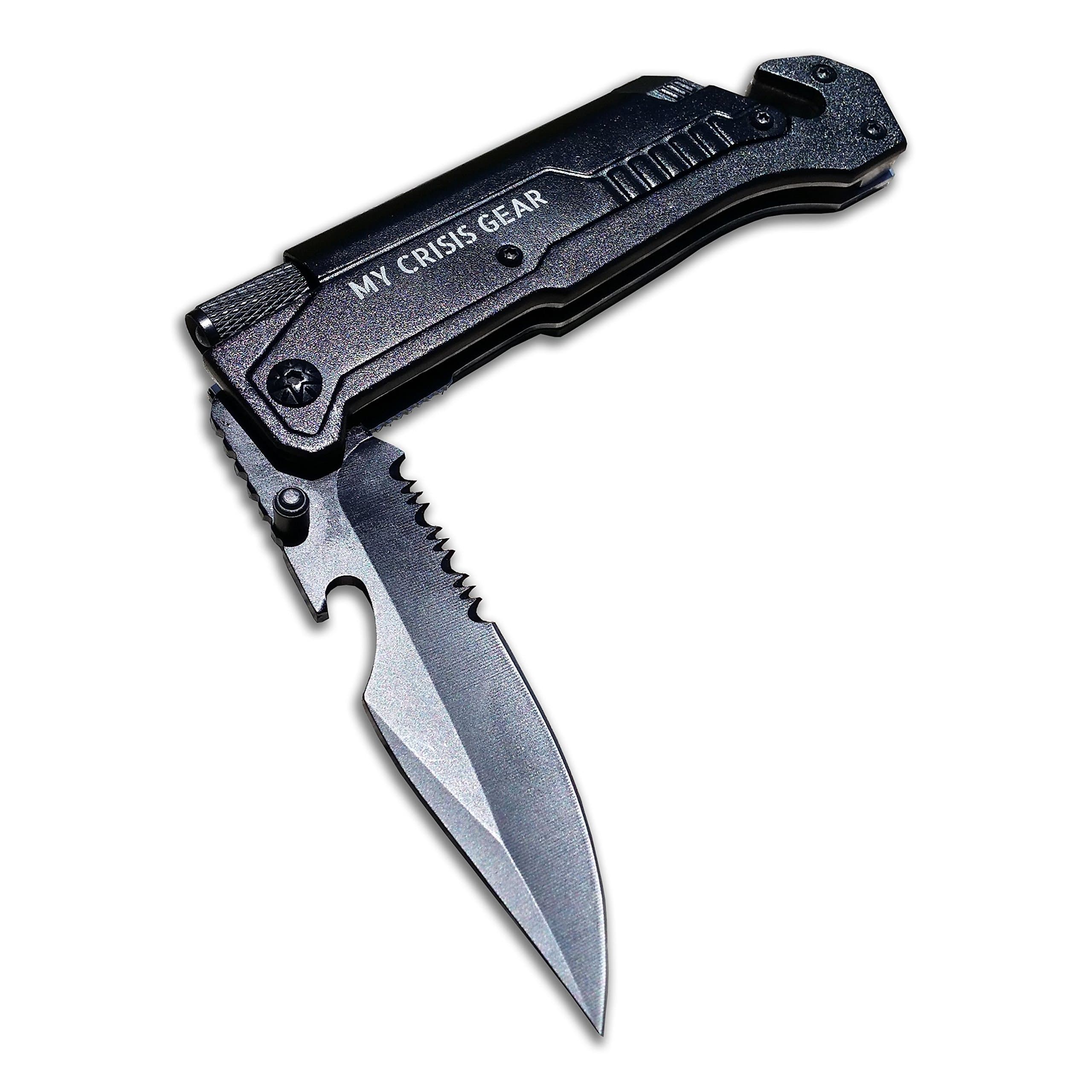 Survival Knife 6 in 1 Tactical Pocket Knife, Razor Sharp Stainless Steel Multiuse Camping Knife Kit