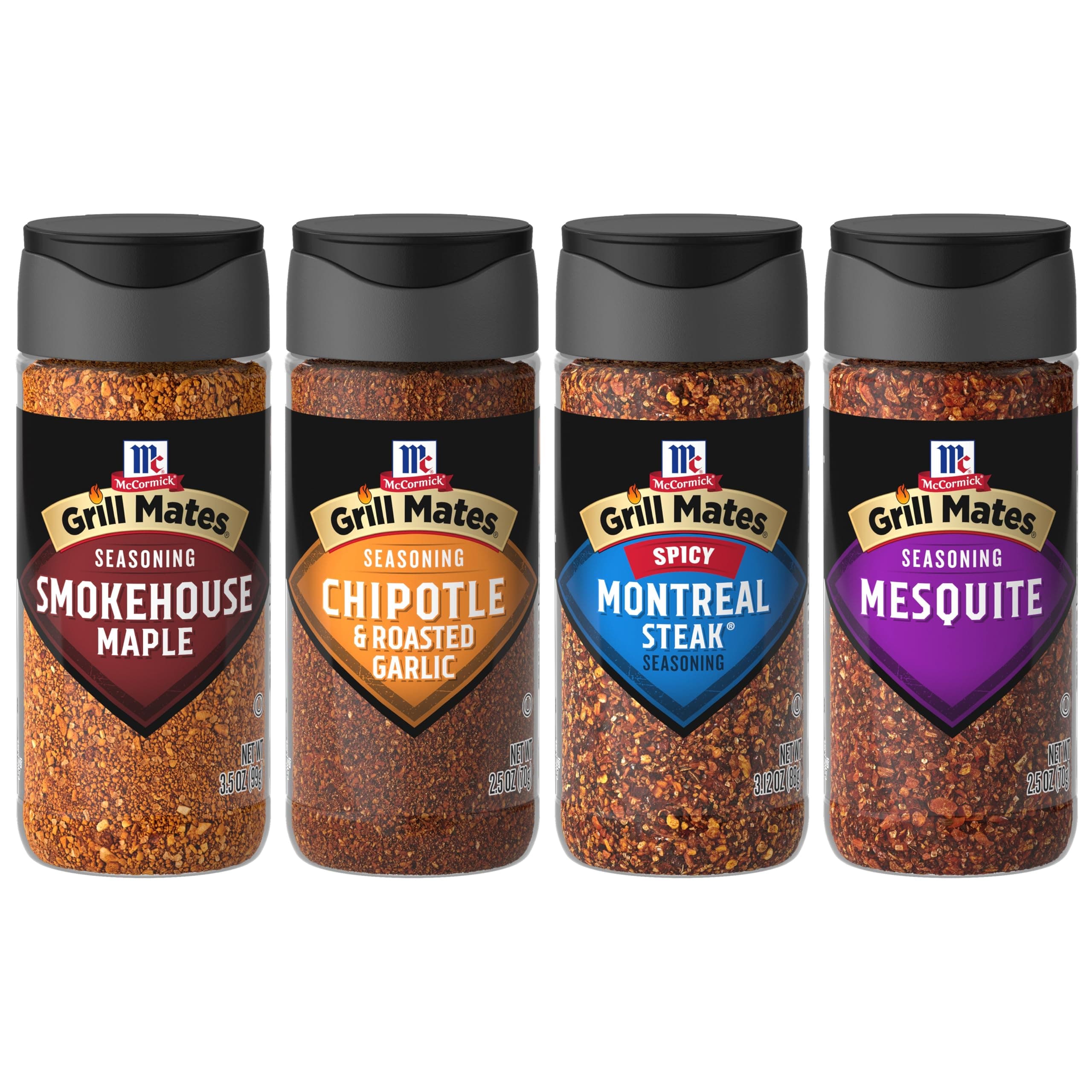 Unique Blends Grilling Variety Pack (Chipotle & Roasted Garlic, Mesquite, Spicy Montreal Steak, Smokehouse Maple), 4 Count