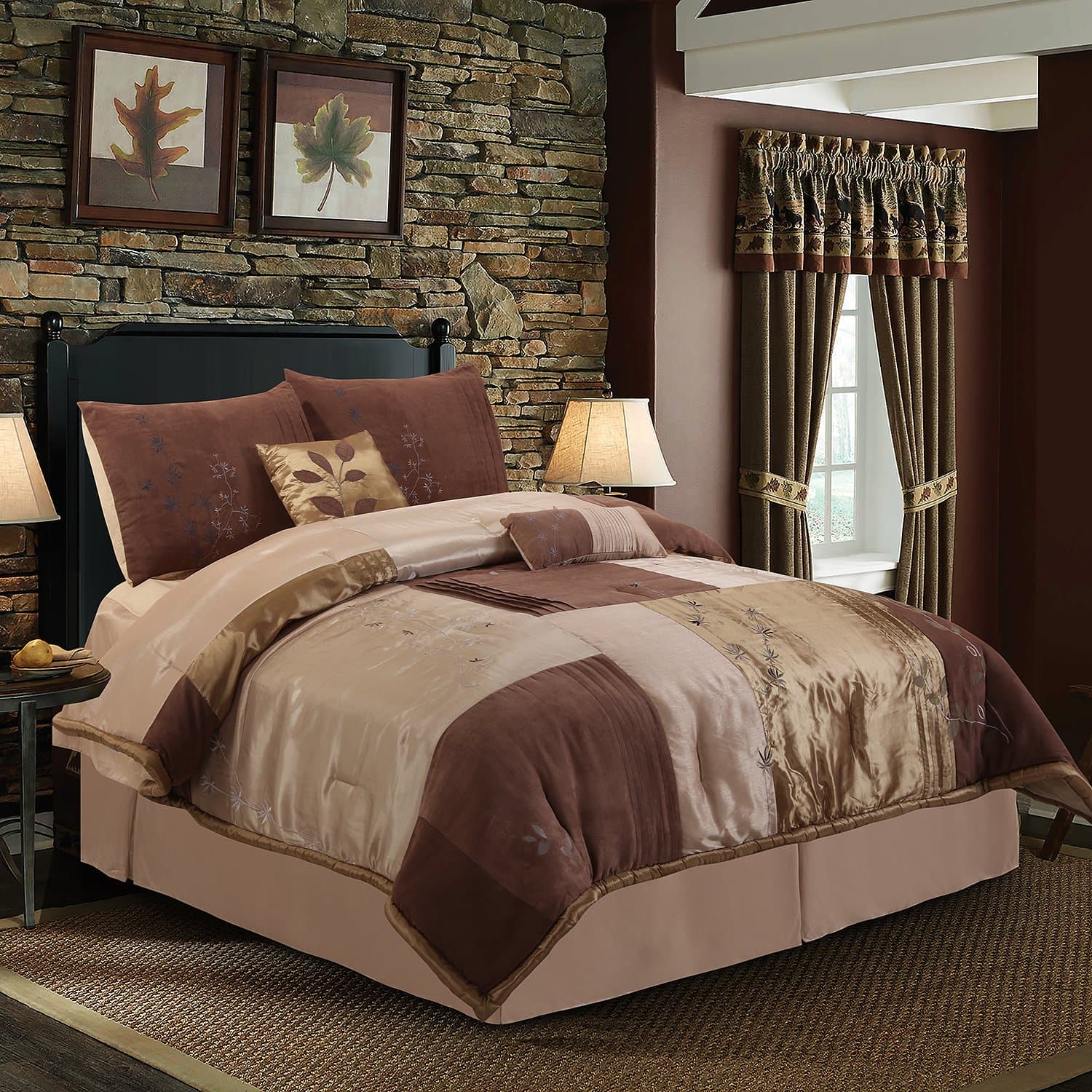 Hudson Street Back to Nature King Bed Set, Mocha