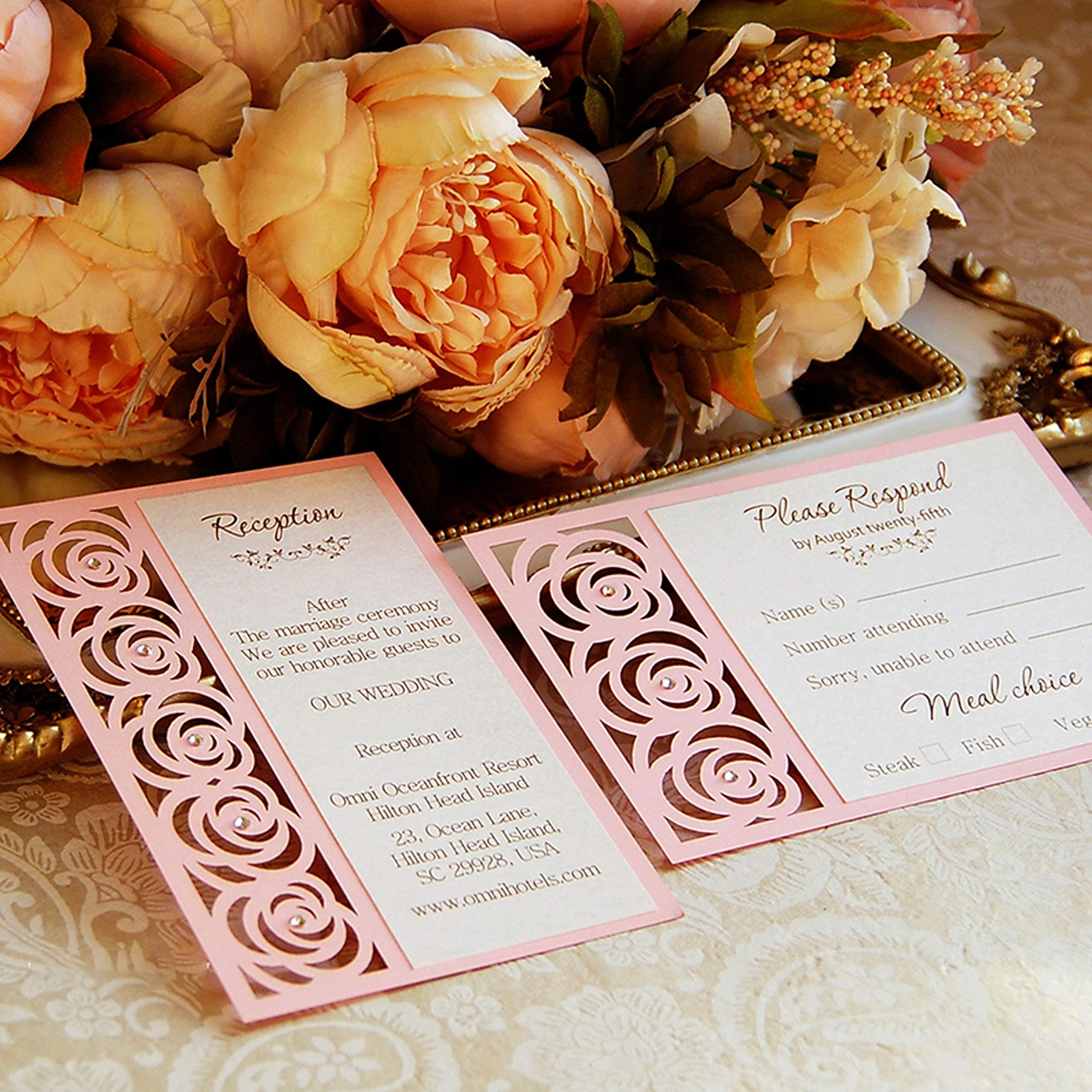 Rose Flower Set Border Metal Die Cuts,Wedding Invitation Cutting Dies Cut Stencils Template for DIY Card Making Scrapbooking Photo Album Decorative Embossing