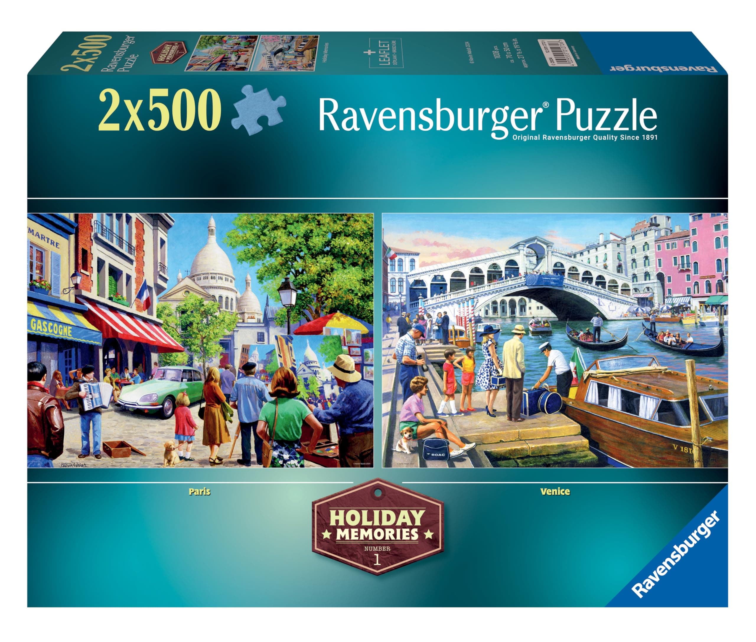 Holiday Memories 2x 500 Piece Jigsaw Puzzle for Adults and Kids Age 10 Years Up