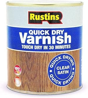Quick Dry Varnish Clear Satin 500ml -Fast-Drying Water-Based Wood Varnish; Durable Non-Yellowing Finish in Gloss, Satin or Matt for Indoor Use