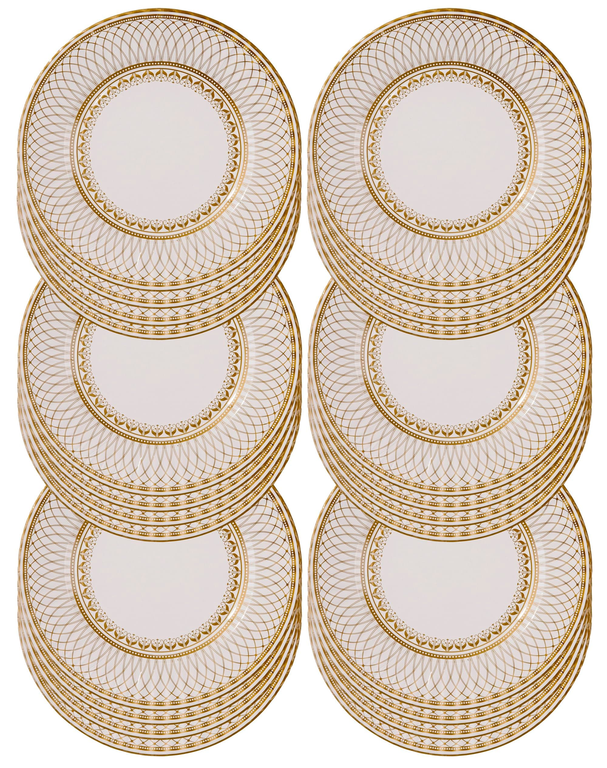 Talking Tables 24 x Large Gold Disposable Paper Plates-Strong and Sturdy Elegant Pretty Design Recyclable Dishes for Christmas, Birthday Party, Weddings, Anniversary 10.6’