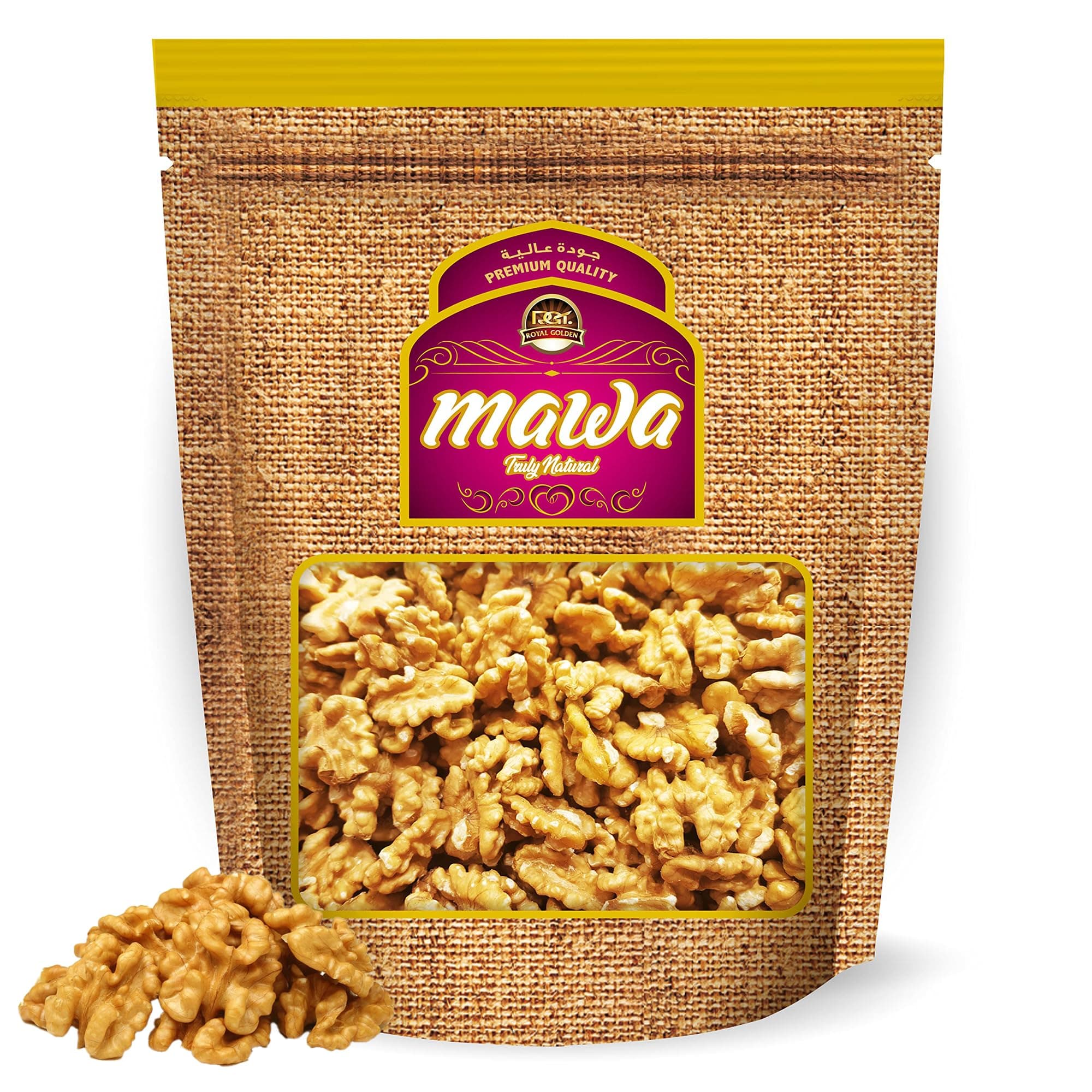 Mawa Raw Walnuts 500g | Premium Walnuts from Mawa Dry Fruits Variety | Fresh and Crunchy | Whole | Ideal for snacking and cooking | No preservatives | Plant Protein | Resealable Zipper Pouch | 500g