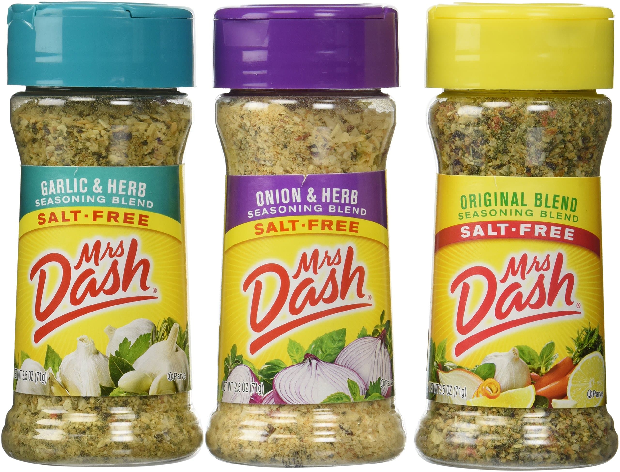 Combo All Natural Seasoning Blends 2.5 oz; Original,Onion&Herb,Garlic&Herb by Mrs. Dash