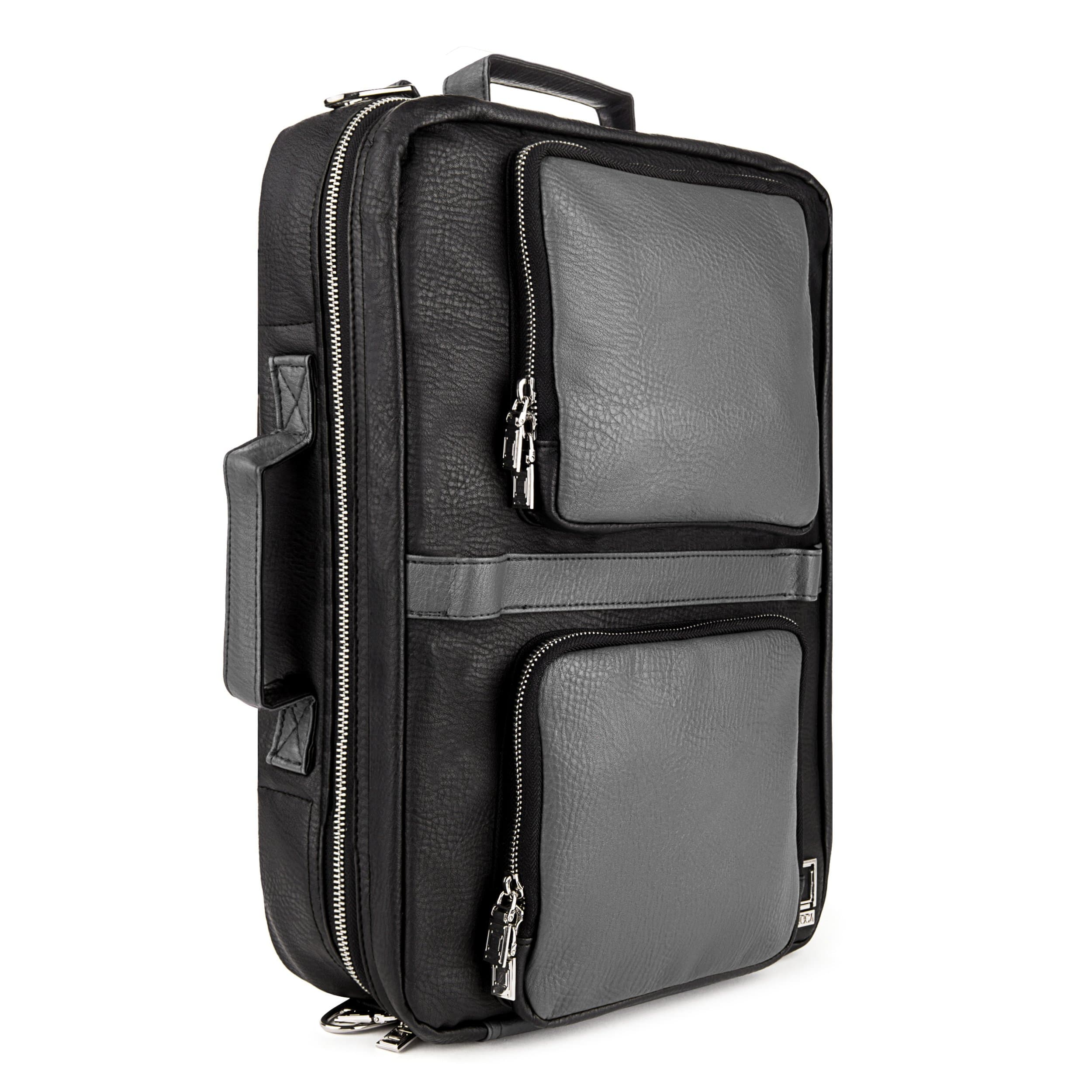 Lencca Quadra – SLATE GREY BLACK Multiple Purpose Backpack / Messenger Bag fits Apple MacBook Pro Retina Display 15’ & 13’ / MacBook Air 13.3 inch