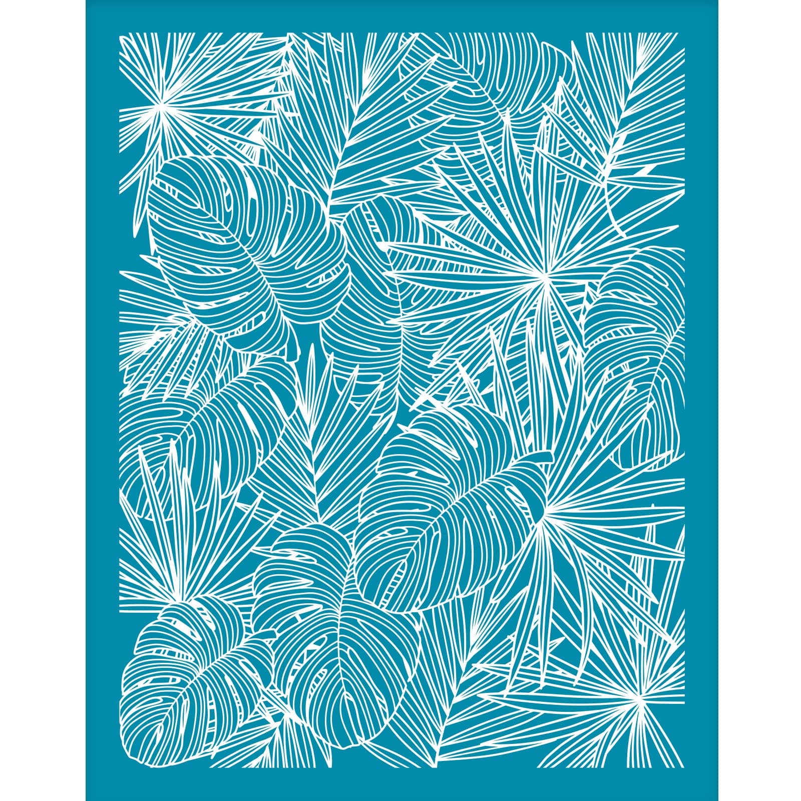 OLYCRAFT 4x5 Inch Monstera Clay Stencils Dypsis Lutescens Silk Screen for Polymer Tropical Plant Leaf Mesh Transfer Jewelry Making, (DIY-WH0341-047-US13)
