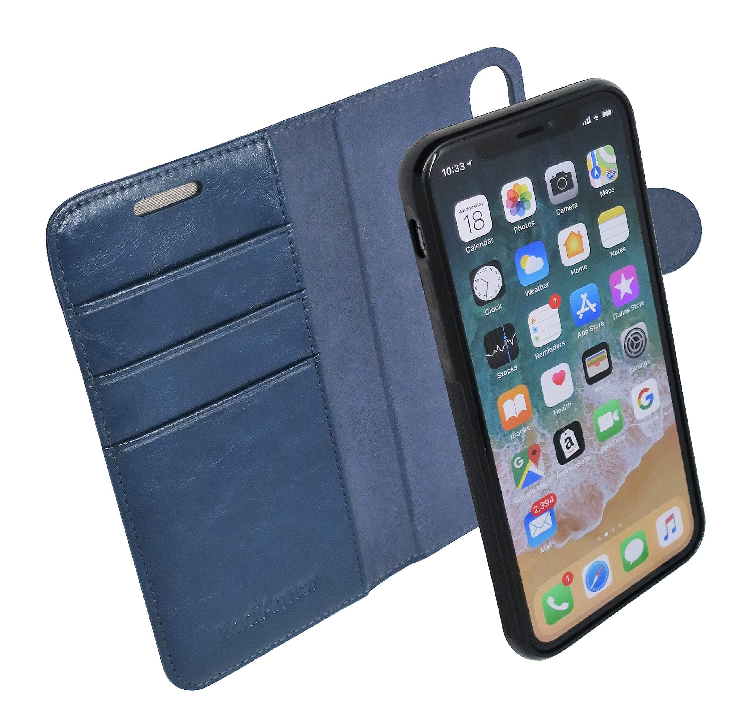 RadiArmor Anti-Radiation Detachable Wallet Case - Compatible with iPhone Xs Max - Lab Certified EMF Protection (Blue, XS Max)