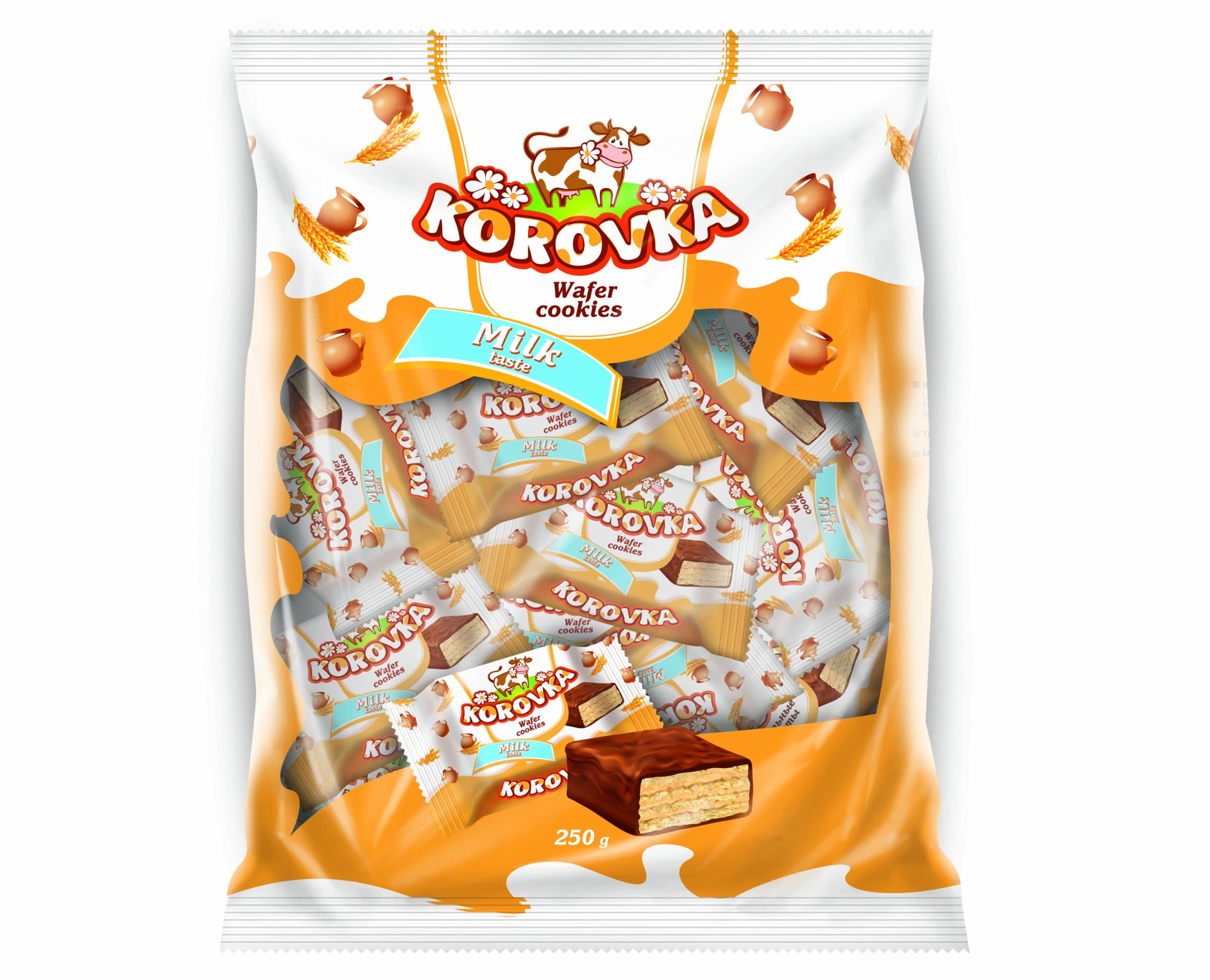 Uniconf Korovka Wafer Cookies, Milk, 8.8 Ounce (Pack of 8)