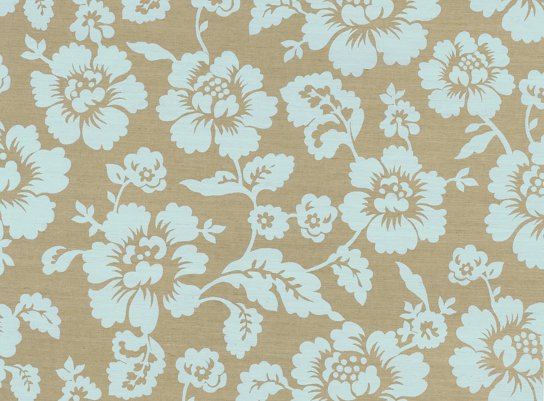 Brewster Kenneth James 566-44502 Echo Design Bliss Light Blue Grasscloth Floral Wallpaper