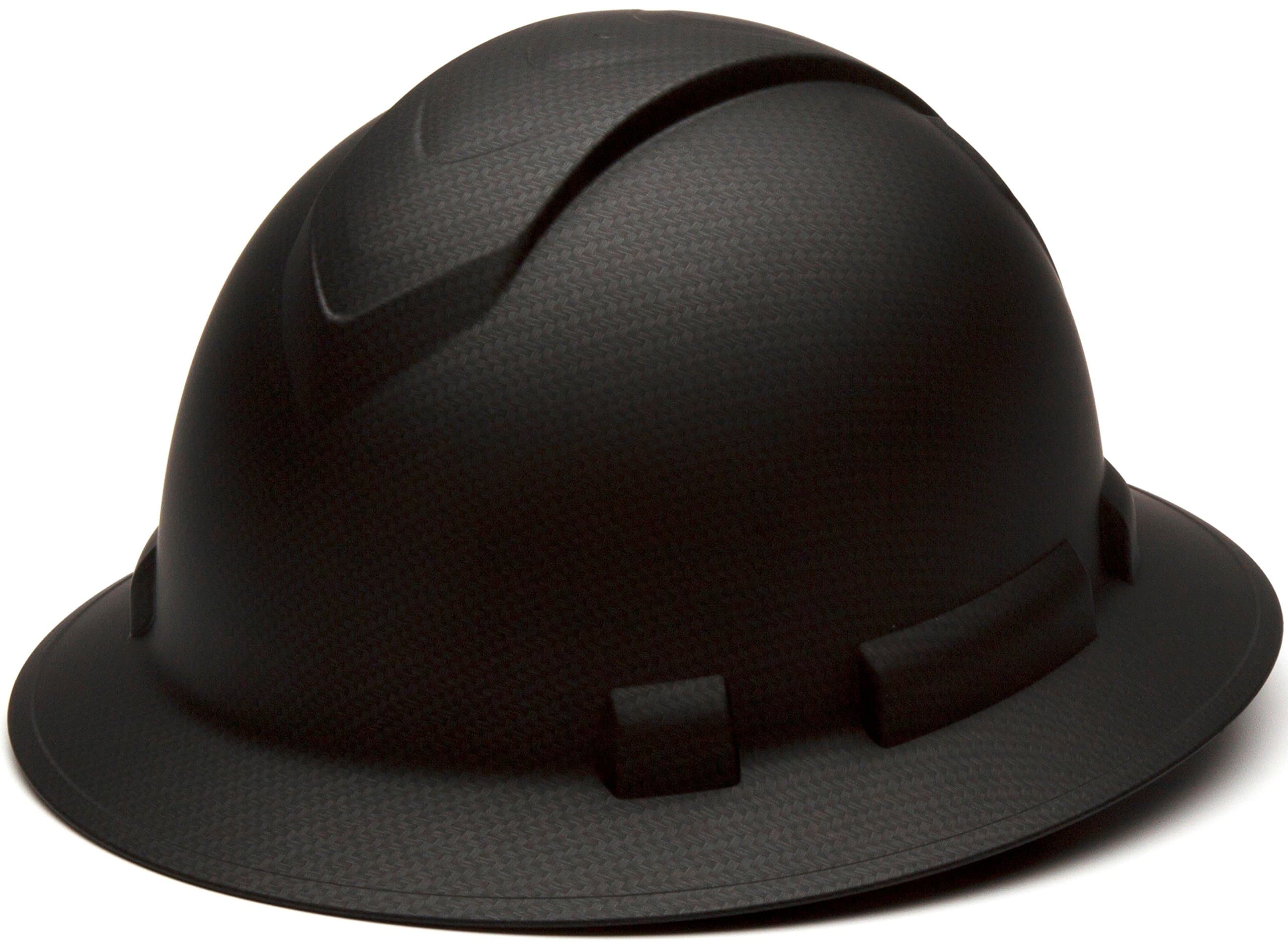 Pyramex Ridgeline Full Brim Hard Hat 4 Point Ratchet Matte Black Graphite Pattern