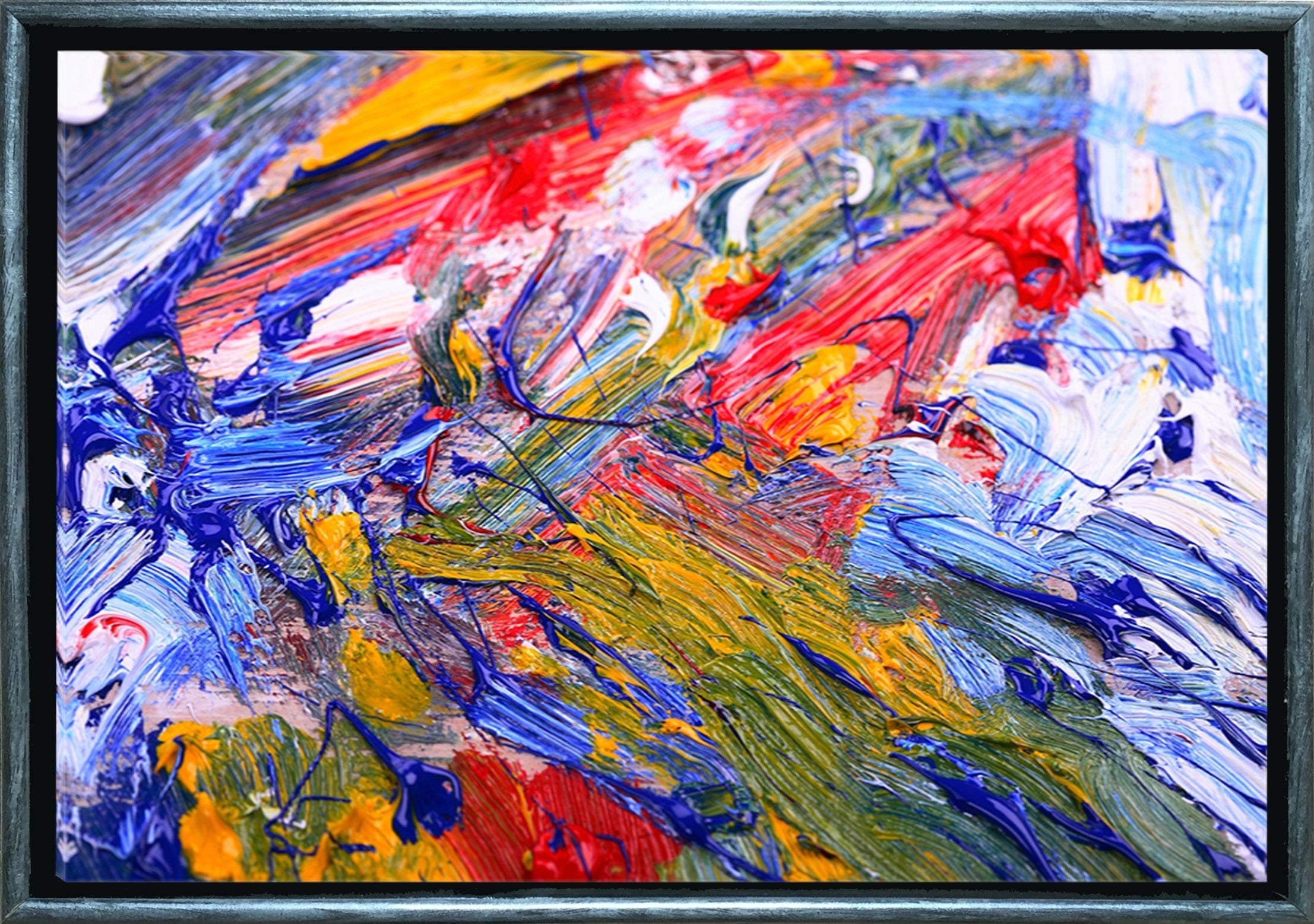 Startonight Luxury Framed Art Silver Color of Life I Dual View Surprise 19.69 Inch By 27.56 Inch Abstract Collection Wall Art