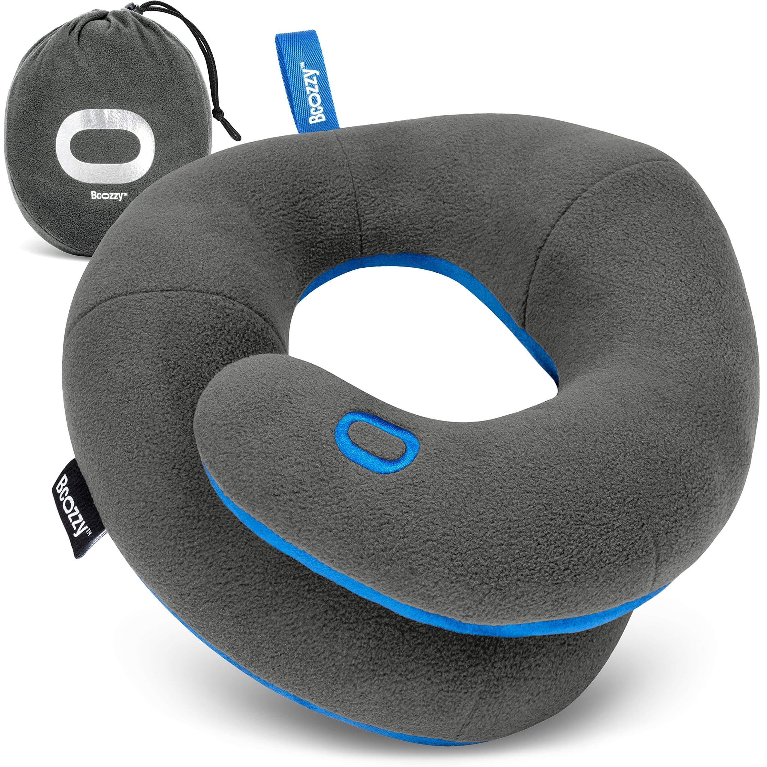 – BCOZZY Kids Chin Supporting Travel Pillow for Ages 3–7- Patented Soft Neck Pillow for Head and Chin Support in Car Seat and Airplane. Comfortable Travel Essential. Small Size, Bag, Gray