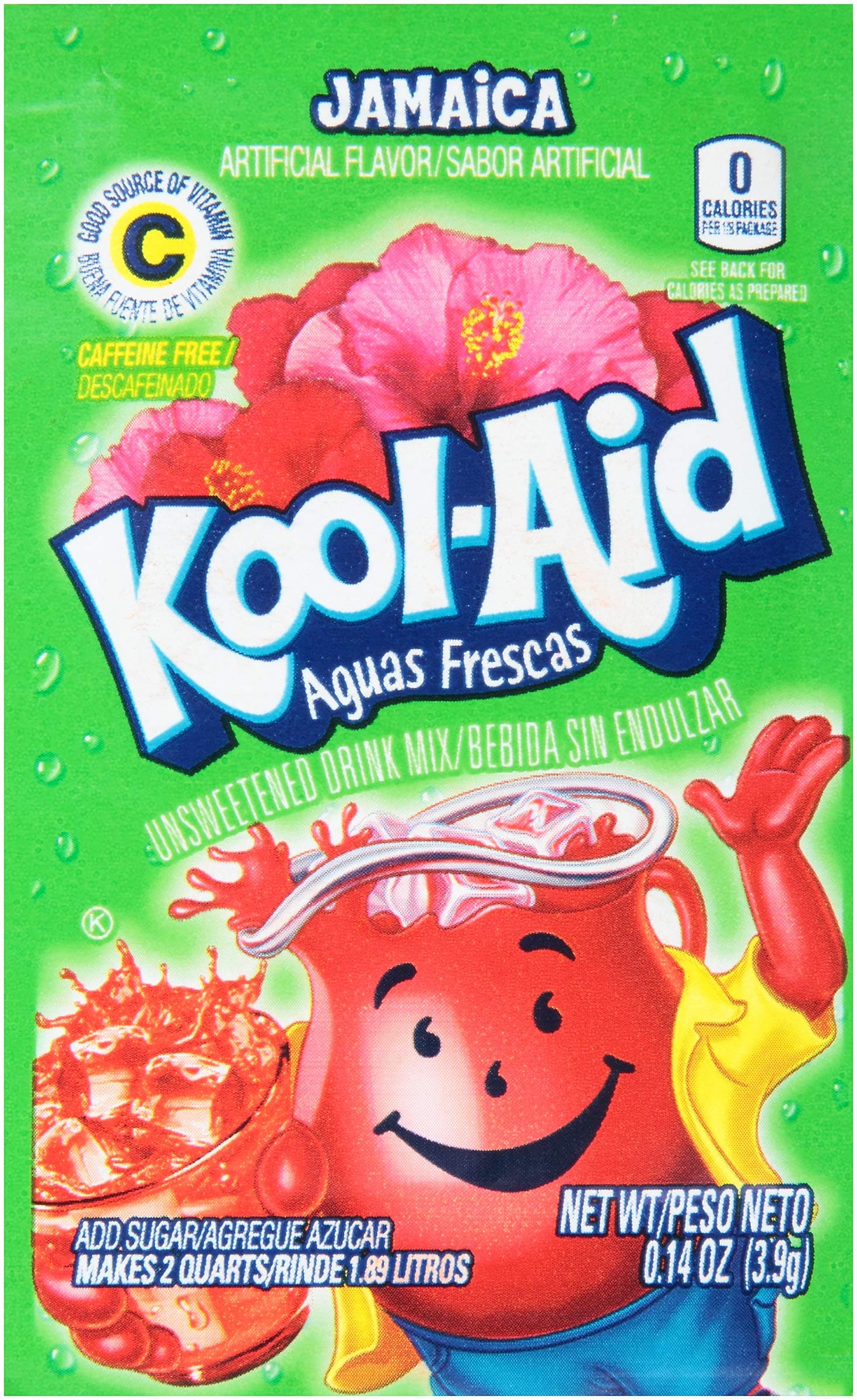 Kool-Aid Aguas Frescas Jamaica Unsweetened Soft Drink Mix, 0.14-Ounce Envelope (Pack of 96)